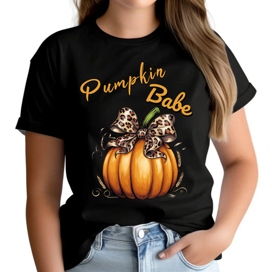 Koszulka damska jesienna - Pumpkin Babe - dla miłośniczki dyni JS33 - StoryCups.pl