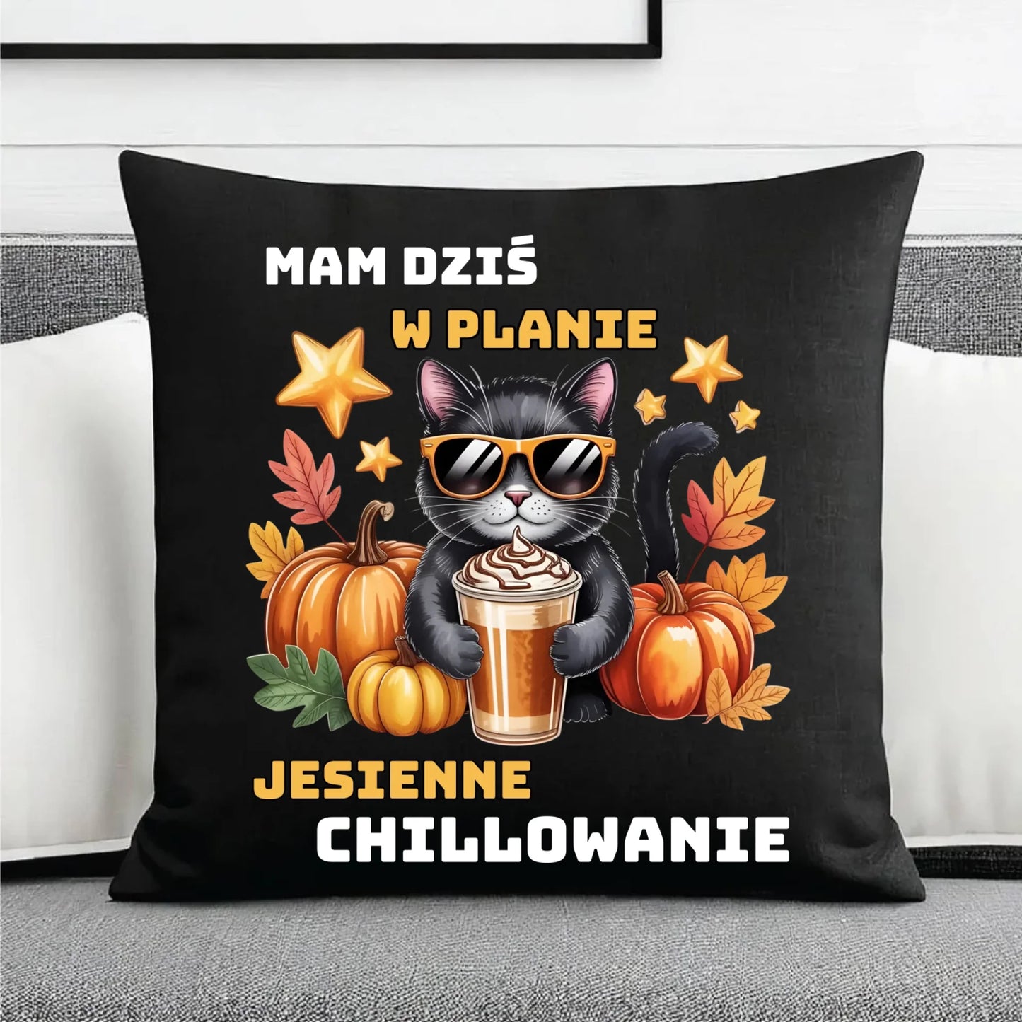 Poduszka dekoracyjna jesienna - Mam dziś w planie jesienne chillowanie JS34 - StoryCups.pl