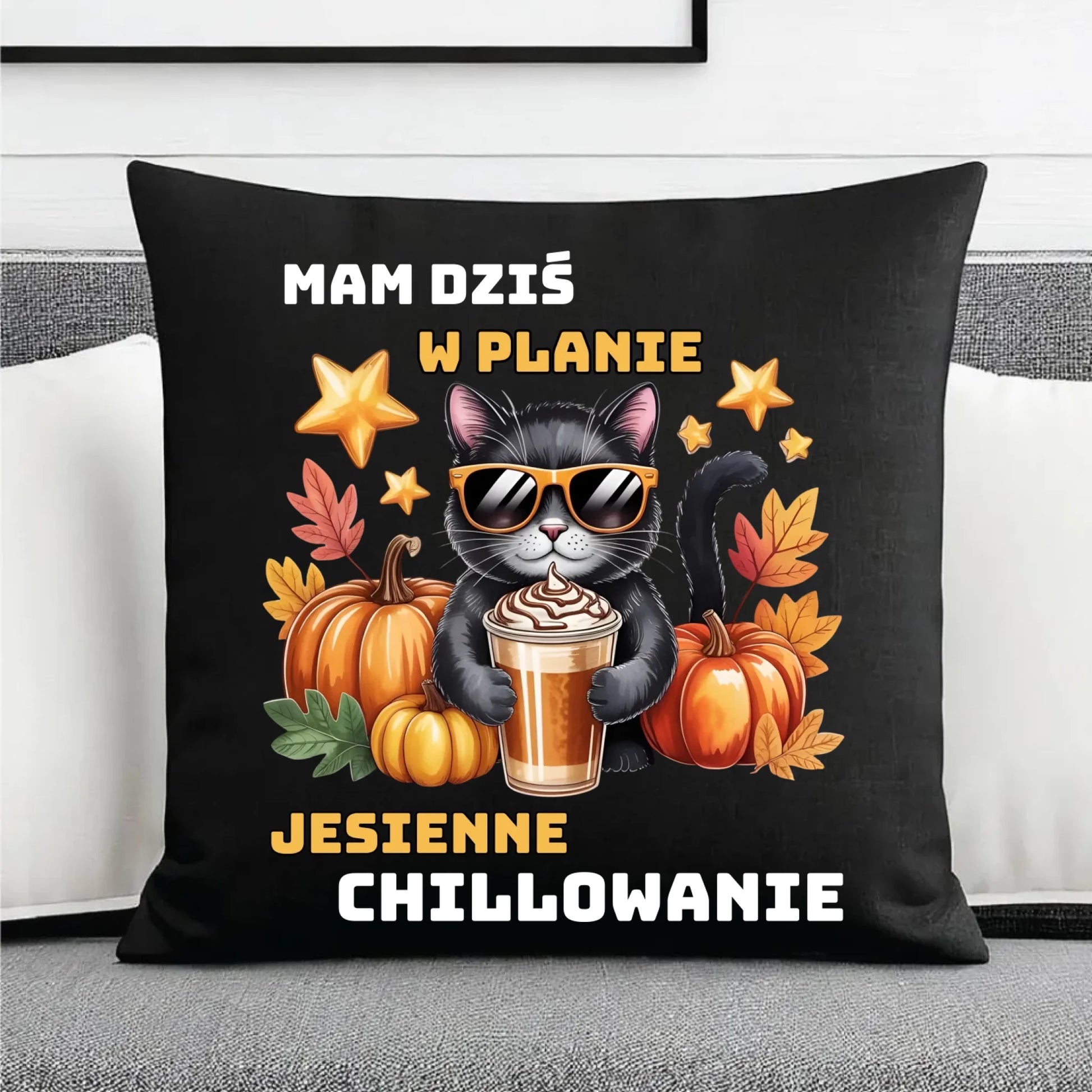 Poduszka dekoracyjna jesienna - Mam dziś w planie jesienne chillowanie JS34 - StoryCups.pl
