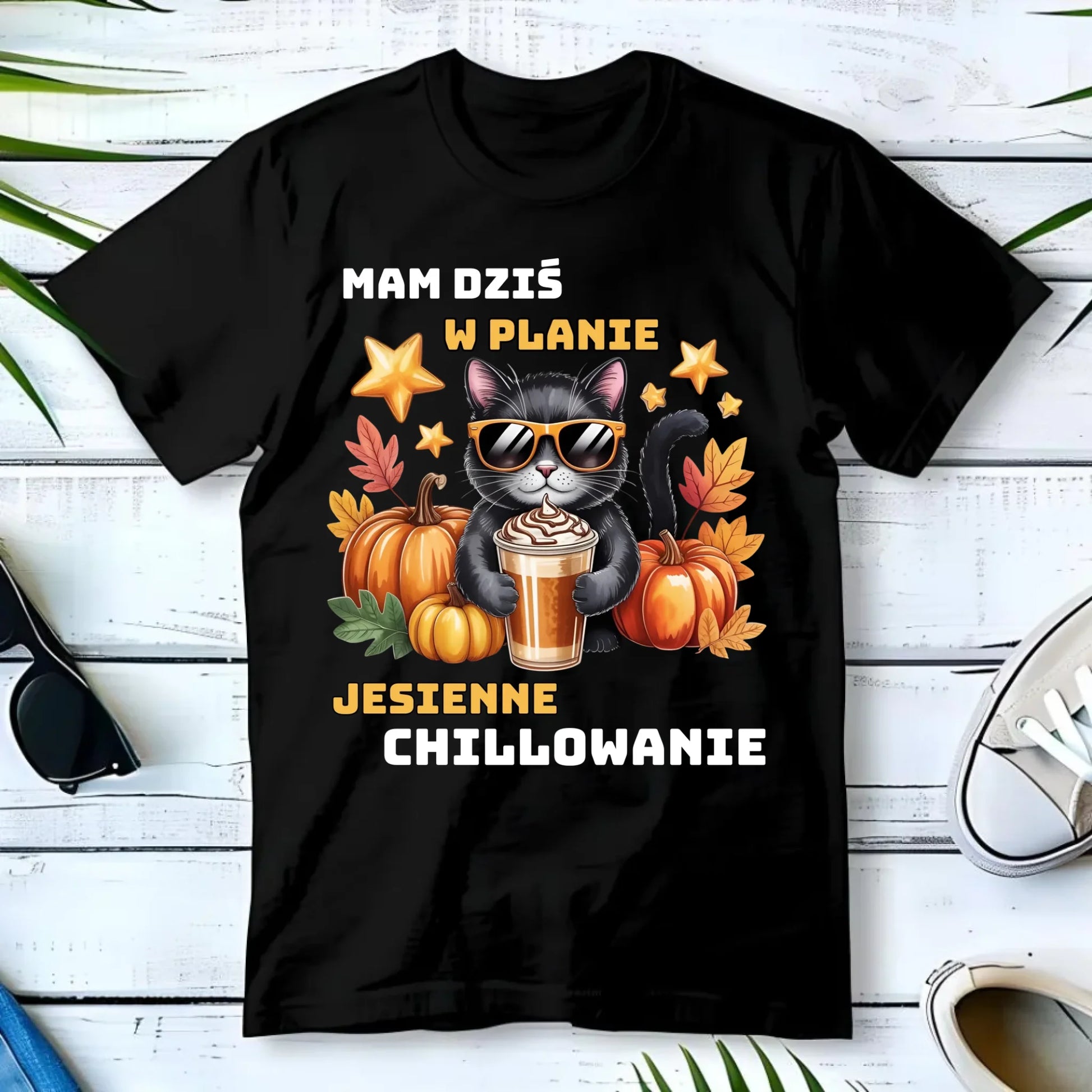 Koszulka męska jesienna - Mam dziś w planie jesienne chillowanie JS34 - StoryCups.pl