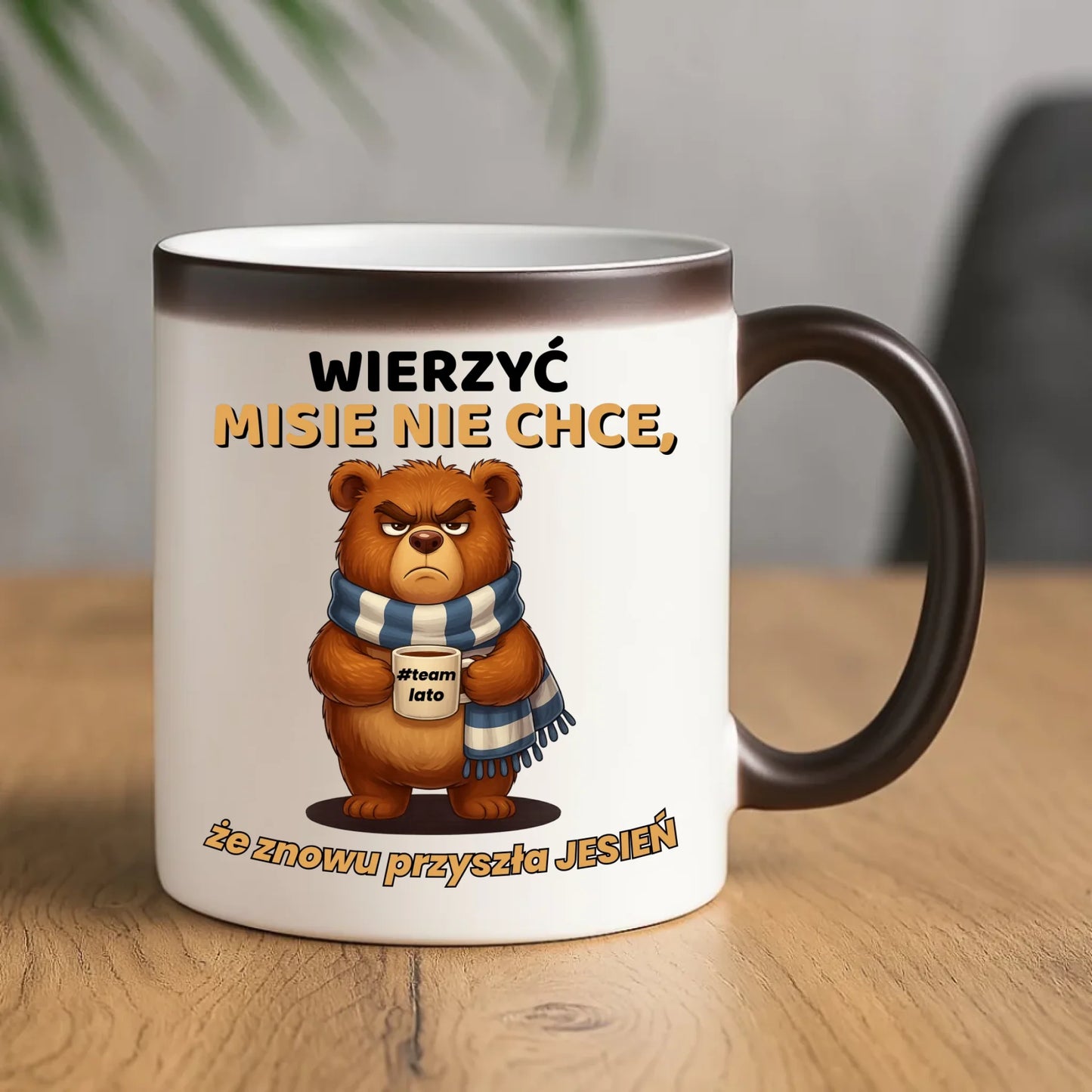 Kubek magiczny jesienny - Wierzyć MISIE nie chce, że znowu przyszła jesień - Team lato JS35 - StoryCups.pl