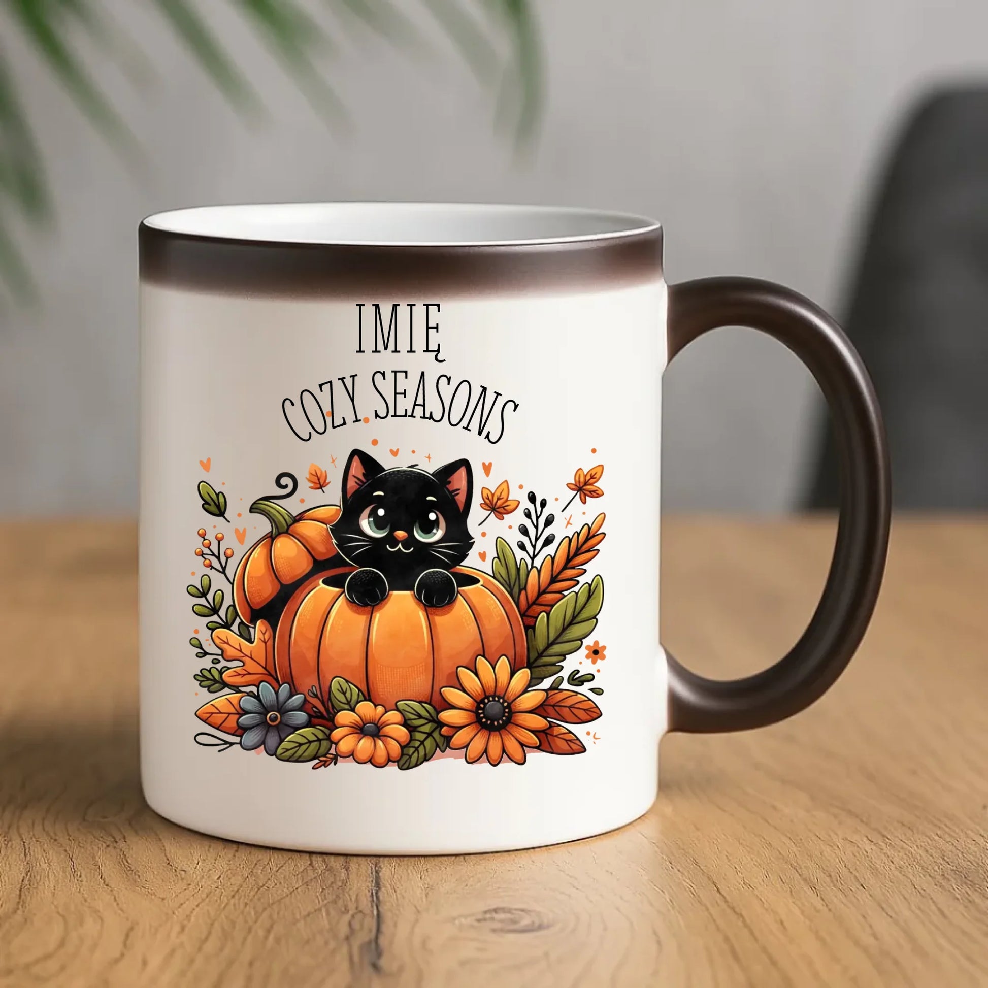 Kubek magiczny jesieniara - Cozy Seasons - personalizowany JS01 - StoryCups.pl