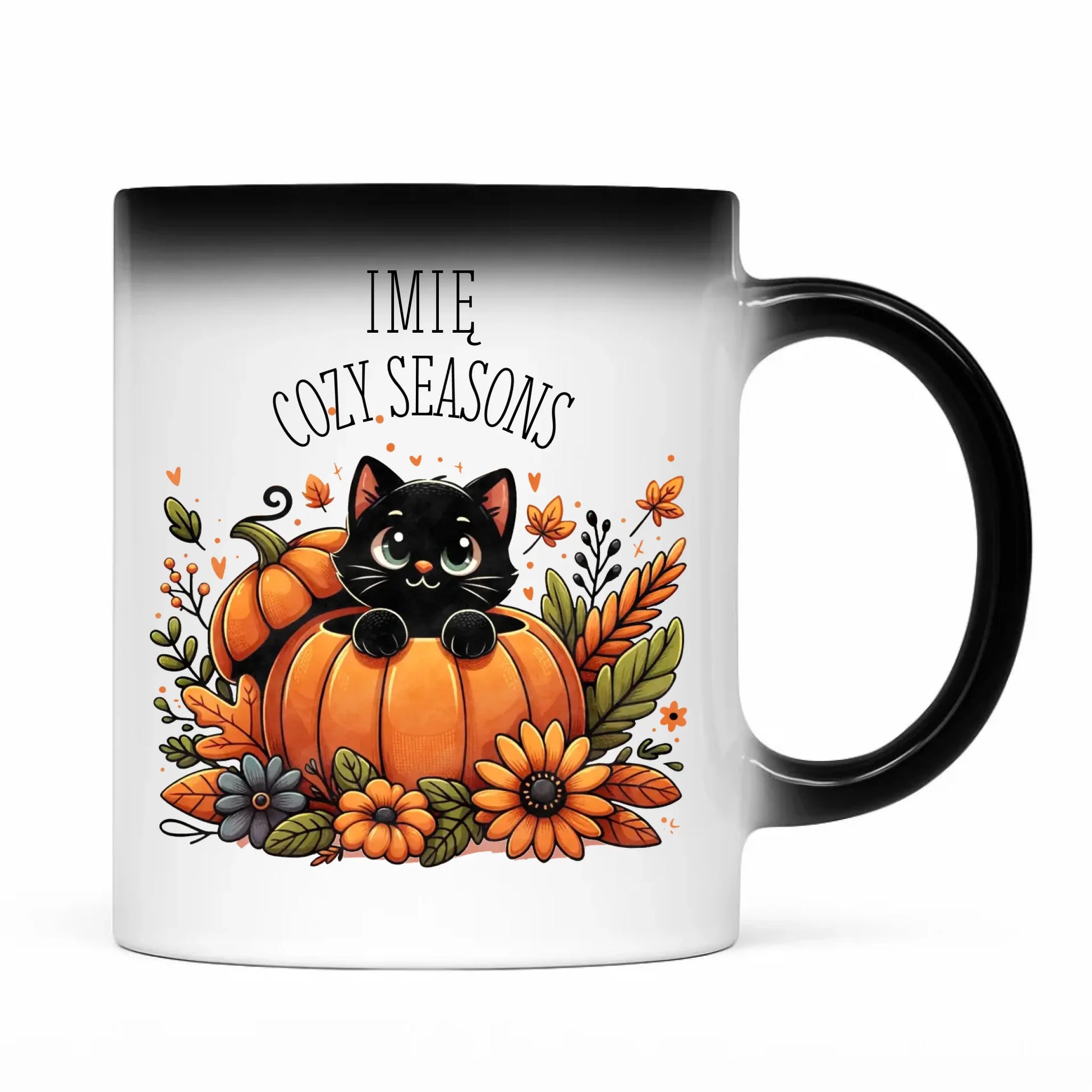 Kubek magiczny jesieniara - Cozy Seasons - personalizowany JS01 - StoryCups.pl