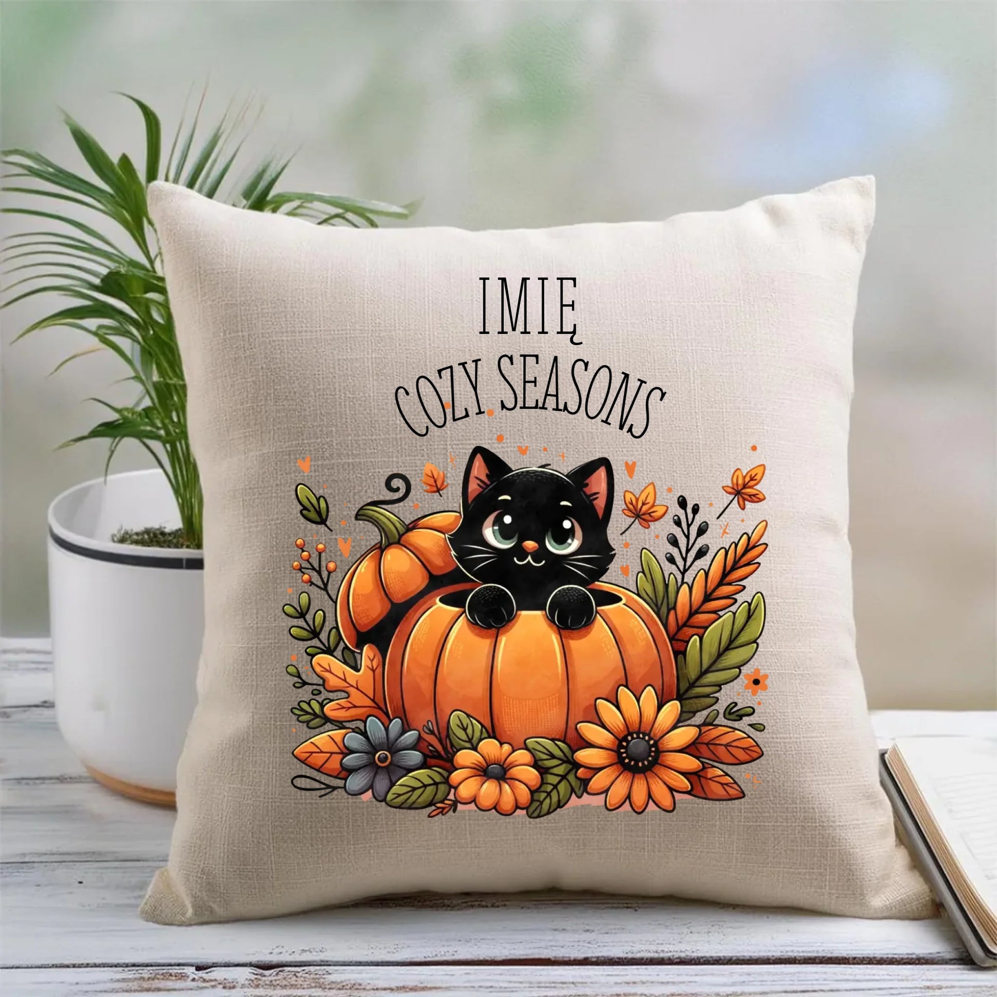 Poduszka jesieniara - Cozy Seasons - personalizowana JS01 - StoryCups.pl