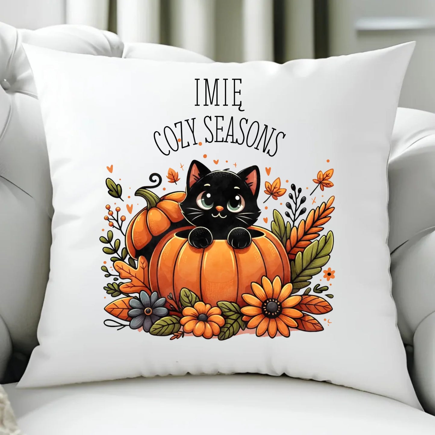 Poduszka jesieniara - Cozy Seasons - personalizowana JS01 - StoryCups.pl