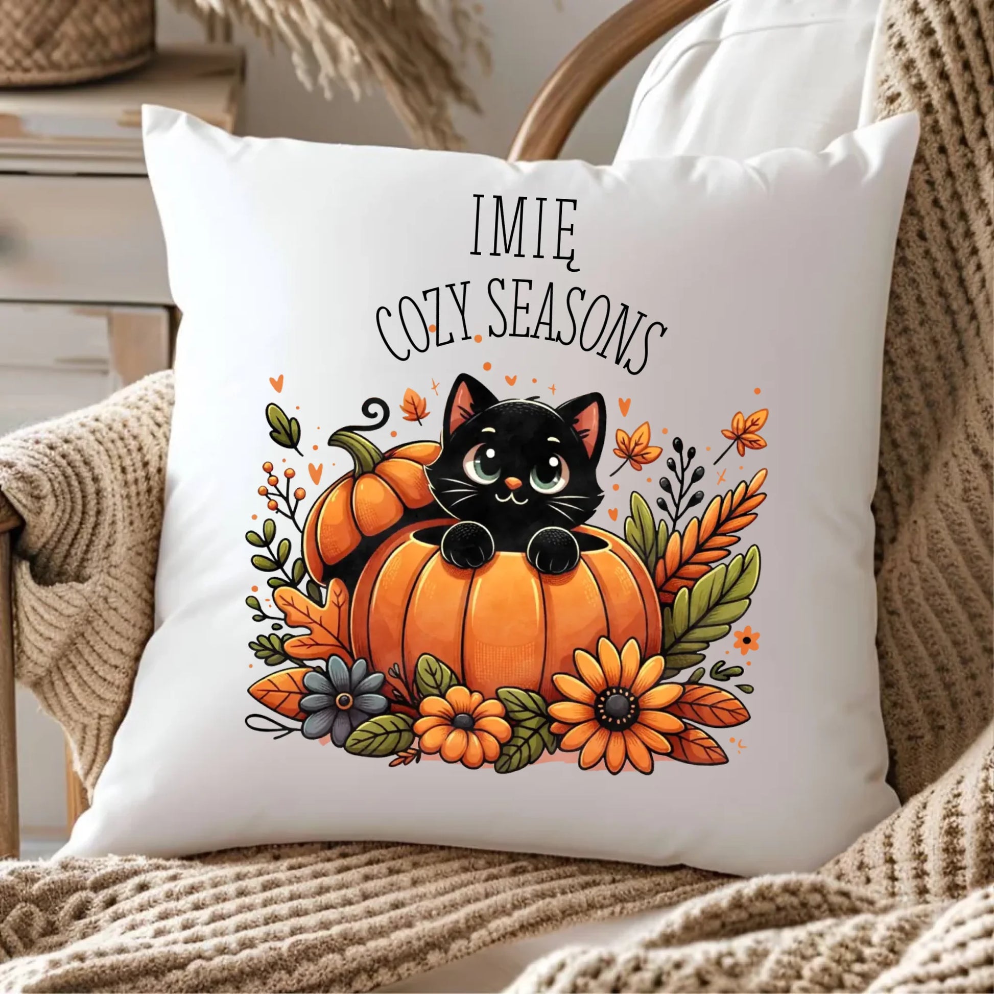 Poduszka jesieniara - Cozy Seasons - personalizowana JS01 - StoryCups.pl