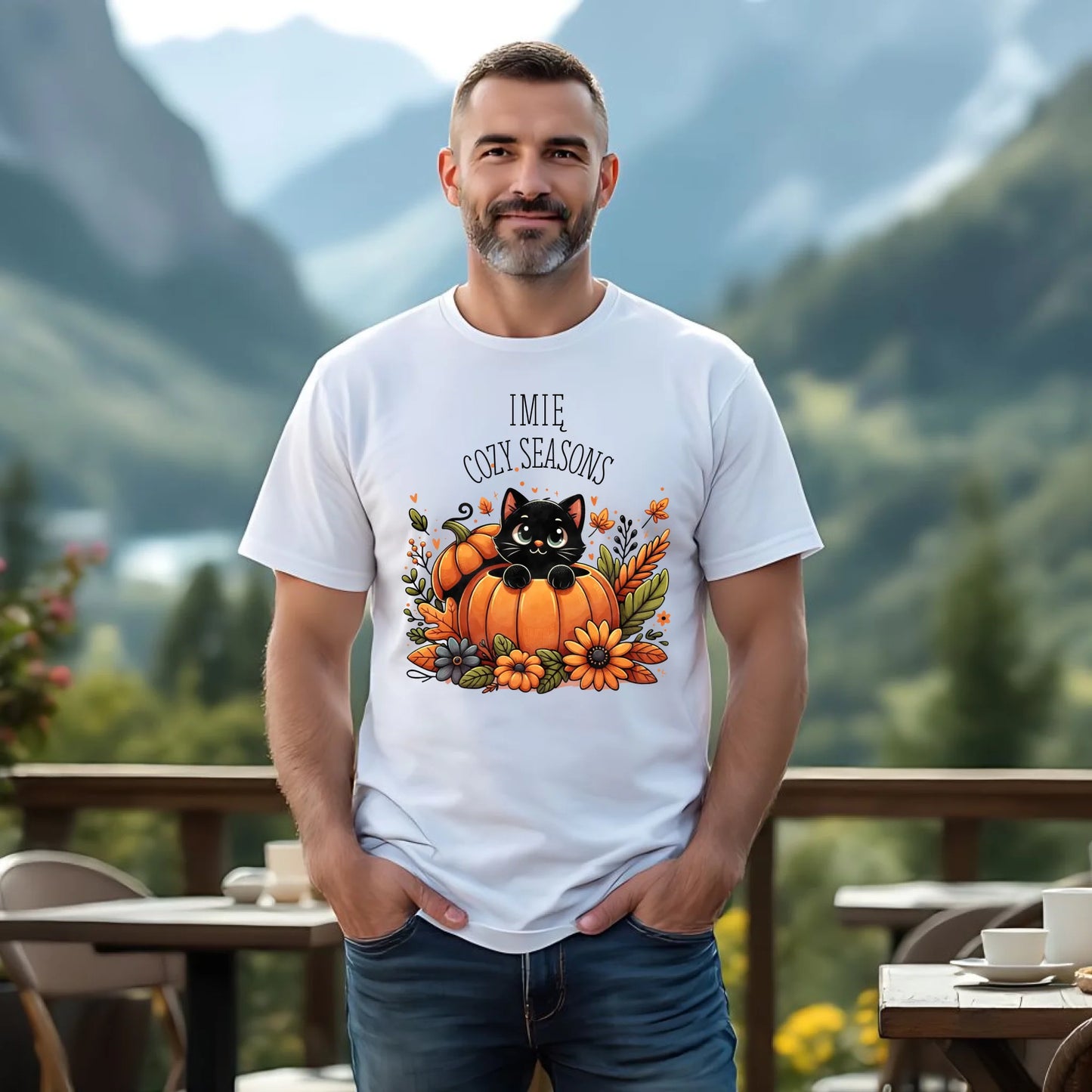 Koszulka męska jesienna - Cozy Seasons - personalizowana JS01 - StoryCups.pl