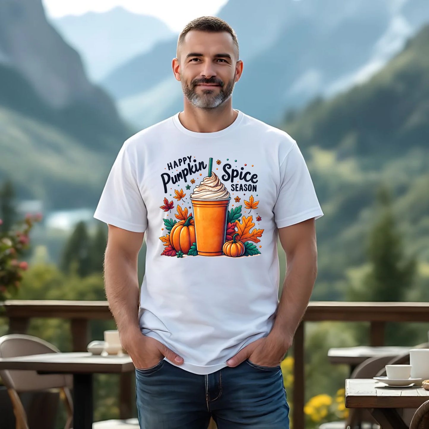 Koszulka męska jesienna - Pumpkin Spice - kawa dyniowa JS02 - StoryCups.pl