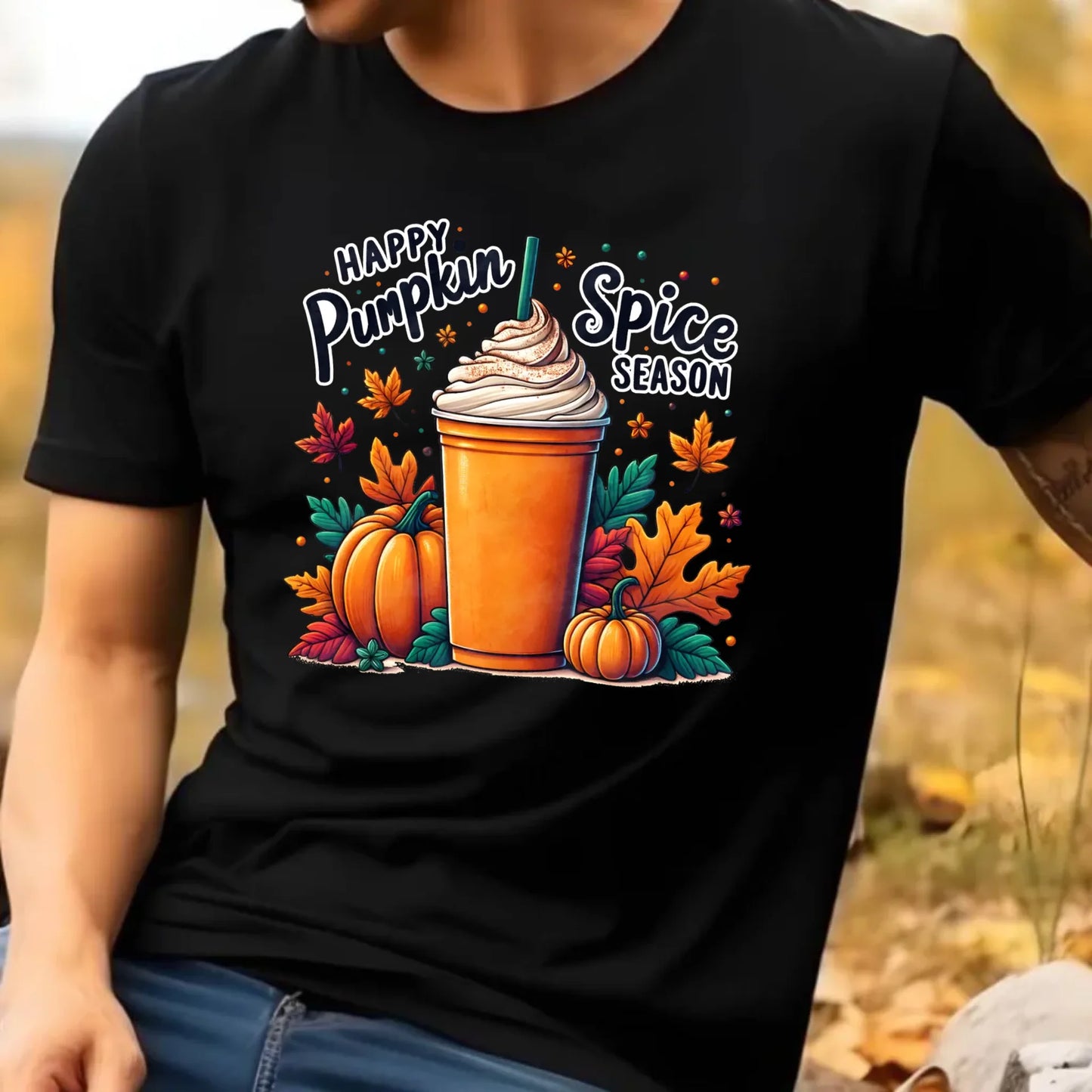 Koszulka męska jesienna - Pumpkin Spice - kawa dyniowa JS02 - StoryCups.pl
