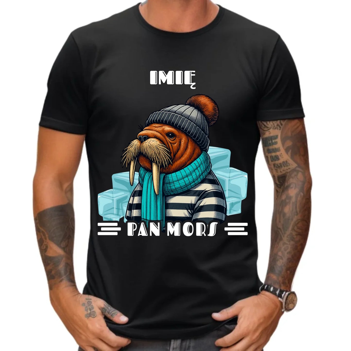 Koszulka męska - prezent dla morsa - Pan Mors - personalizowana HM15 - StoryCups.pl
