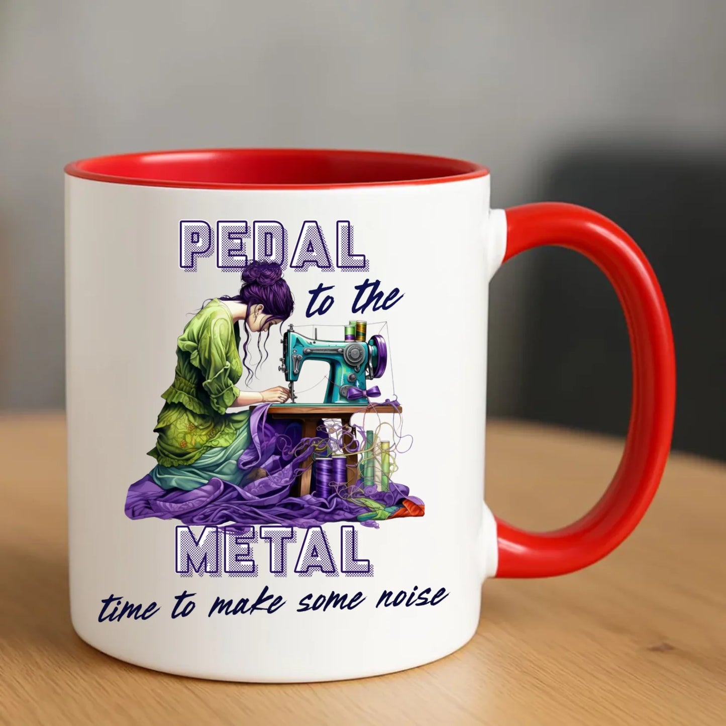 Kubek szyciowy - prezent dla krawcowej - PEDAL METAL HS01 - StoryCups.pl