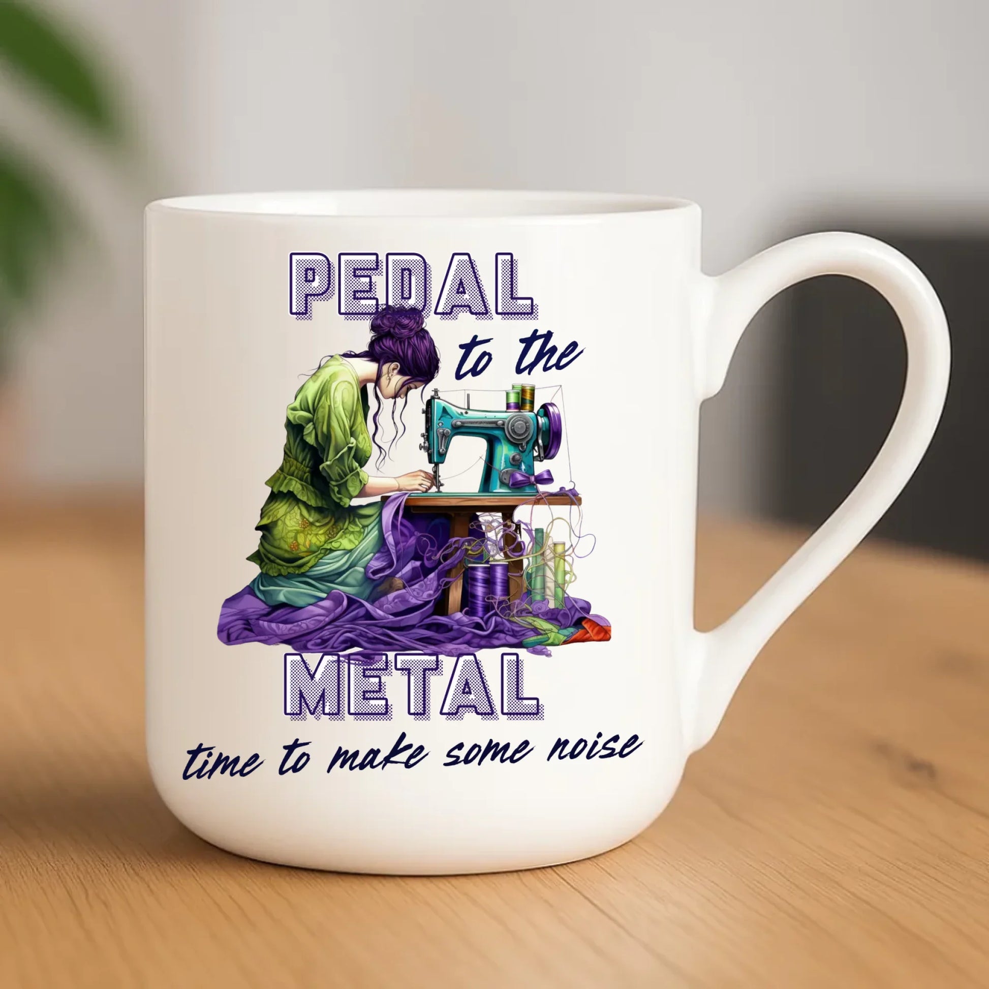 Kubek elegant szyciowy - prezent dla krawcowej - PEDAL METAL HS01 - StoryCups.pl