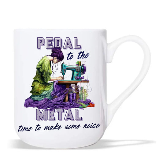 Kubek elegant szyciowy - prezent dla krawcowej - PEDAL METAL HS01 - StoryCups.pl