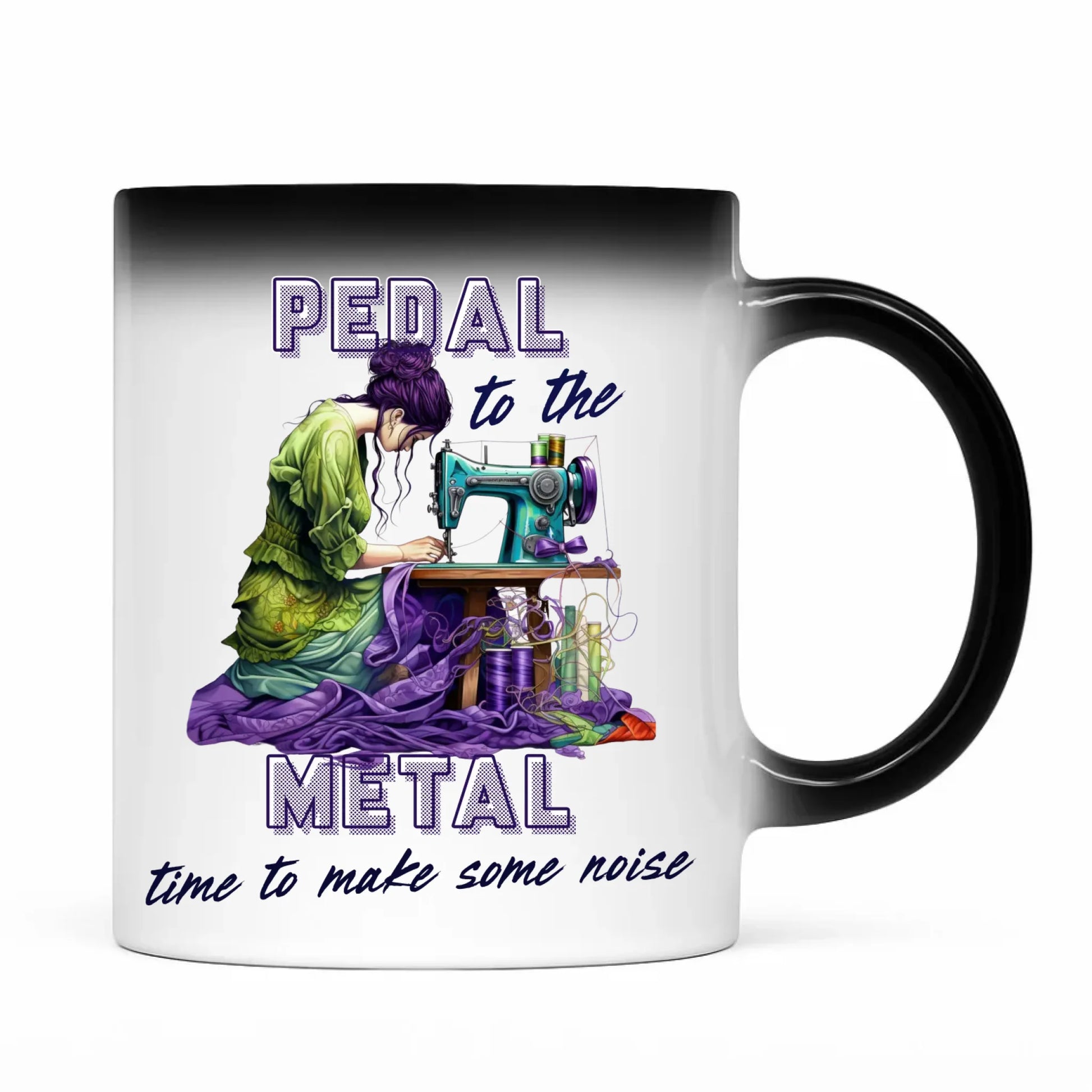 Kubek magiczny szyciowy - prezent dla krawcowej - PEDAL METAL HS01 - StoryCups.pl