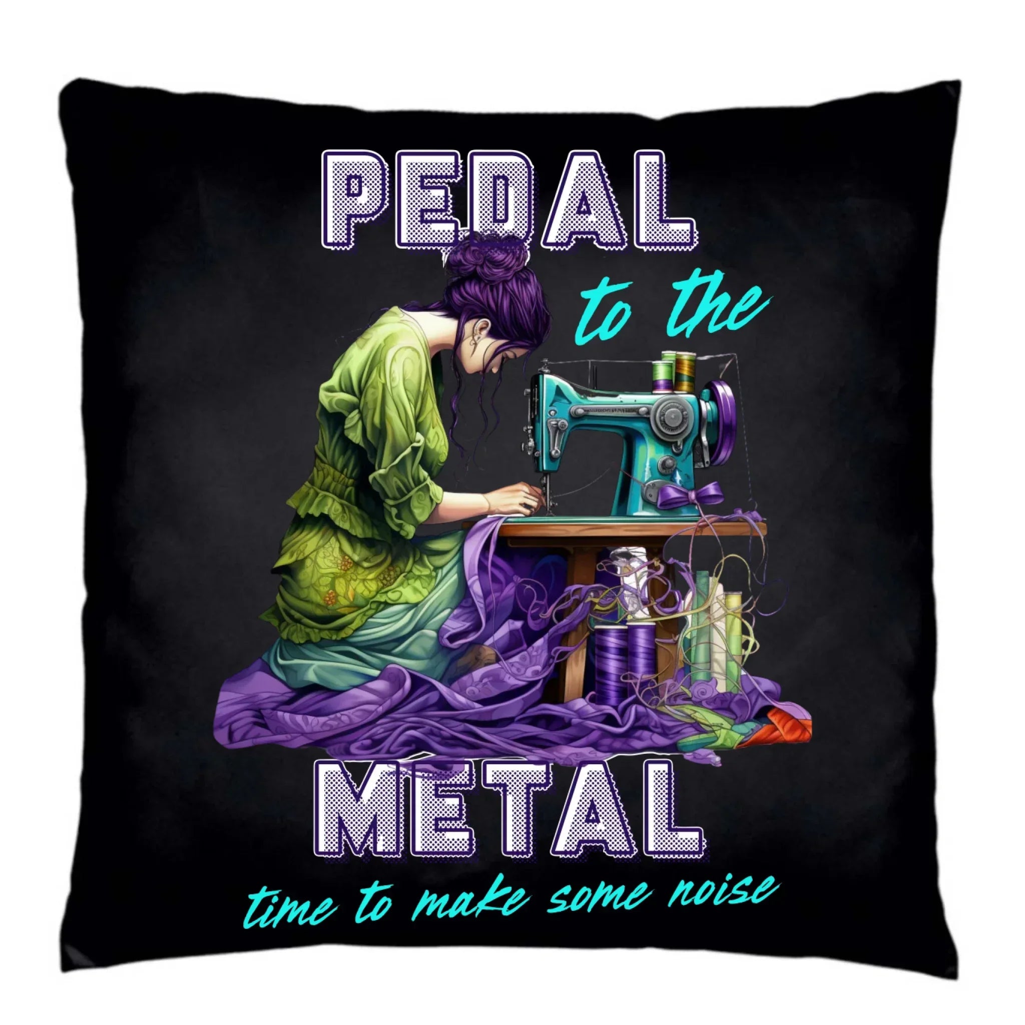 Poduszka dekoracyjna szyciowa - prezent dla krawcowej - PEDAL METAL HS01 - StoryCups.pl