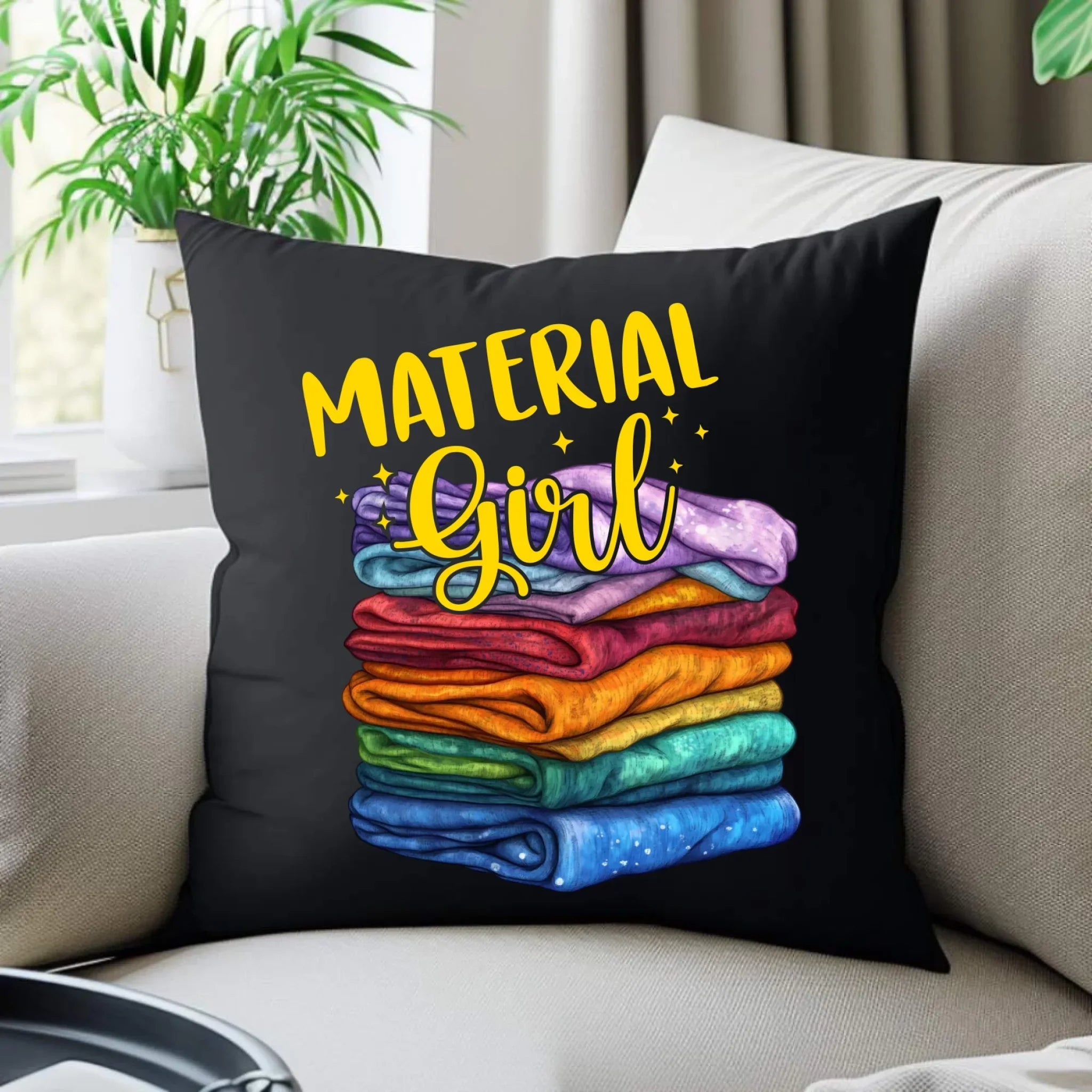 Poduszka dekoracyjna szyciowa - prezent dla krawcowej - Material Girl HS02 - StoryCups.pl