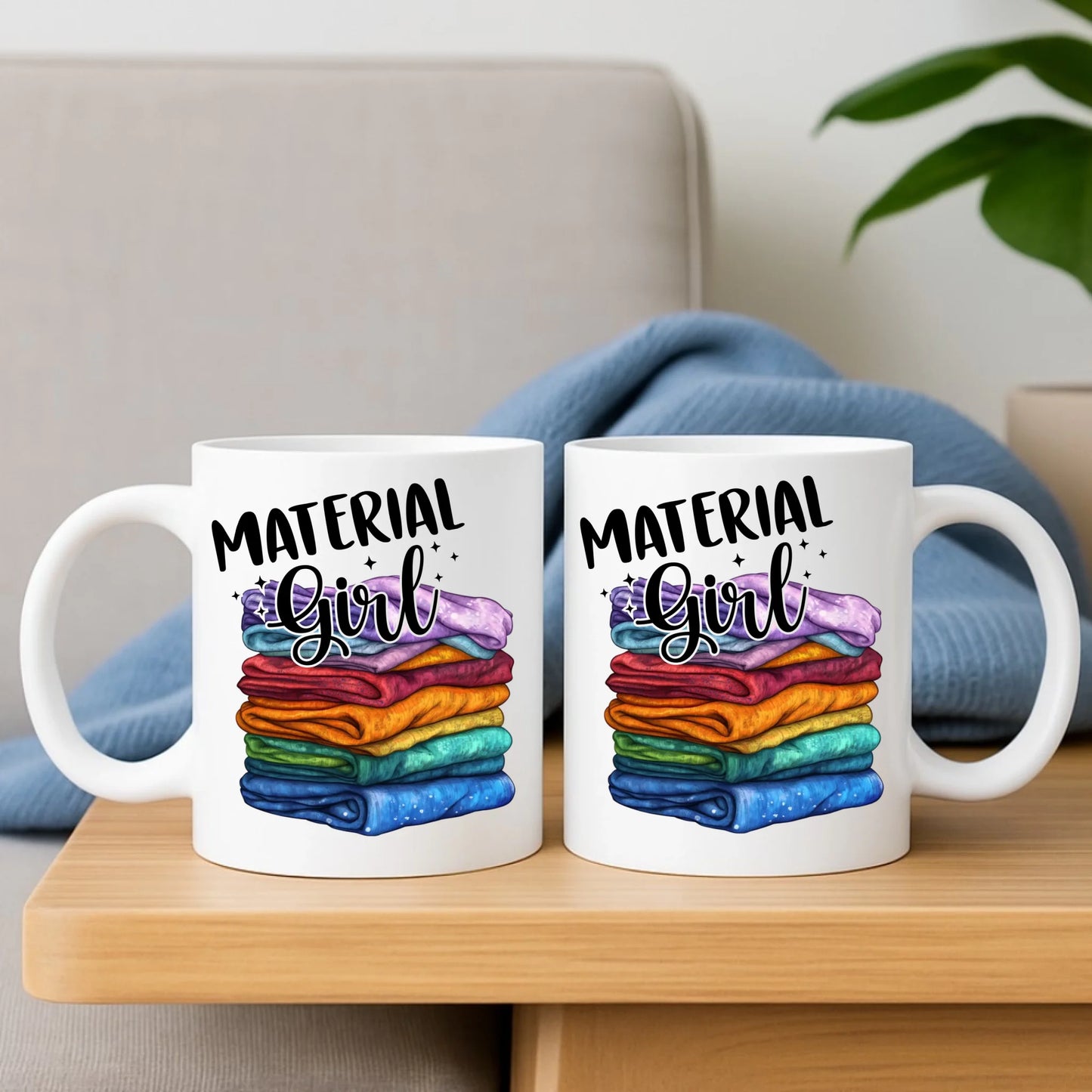 Zestaw poduszka i kubek szyciowy - prezent dla krawcowej - Material Girl HS02 - StoryCups.pl