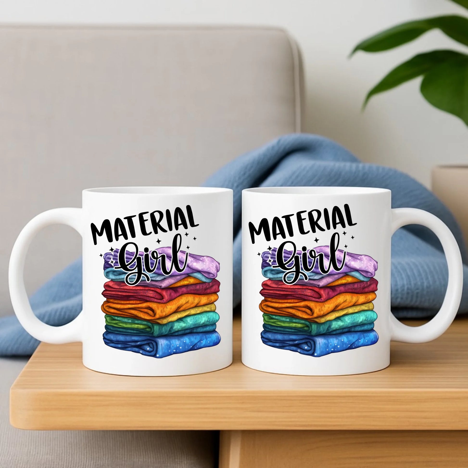 Zestaw poduszka i kubek szyciowy - prezent dla krawcowej - Material Girl HS02 - StoryCups.pl