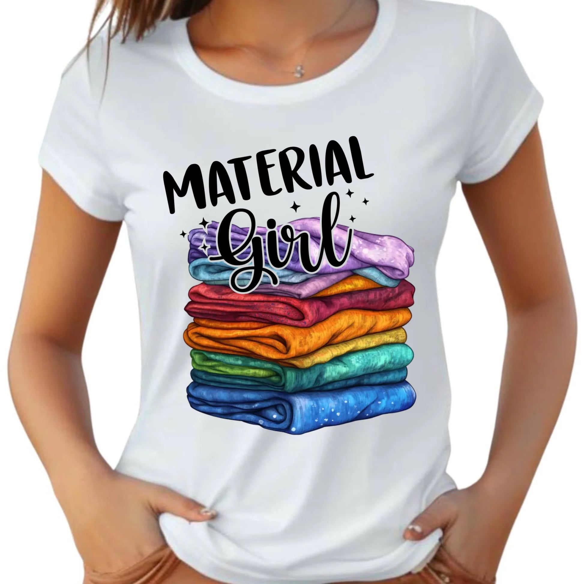 Koszulka damska szyciowa - prezent dla krawcowej - Material Girl HS02 - StoryCups.pl