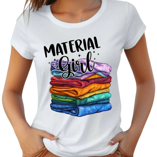 Koszulka damska szyciowa - prezent dla krawcowej - Material Girl HS02 - StoryCups.pl