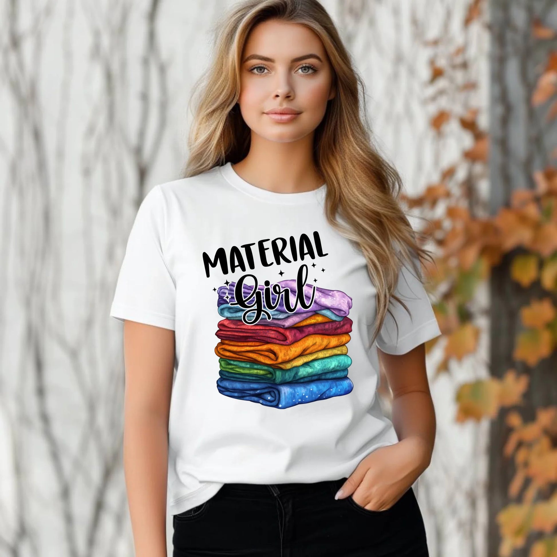 Koszulka damska szyciowa - prezent dla krawcowej - Material Girl HS02 - StoryCups.pl