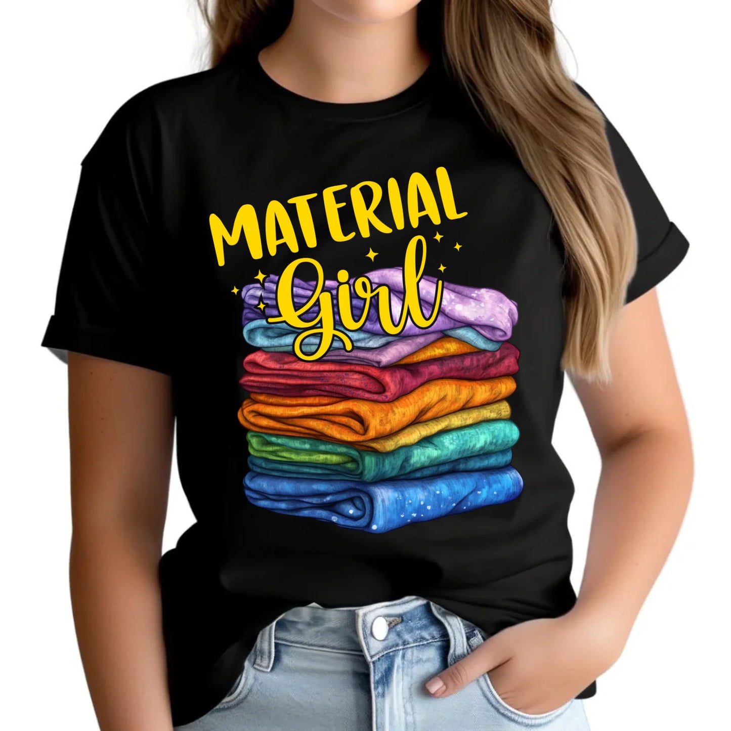 Koszulka damska szyciowa - prezent dla krawcowej - Material Girl HS02 - StoryCups.pl