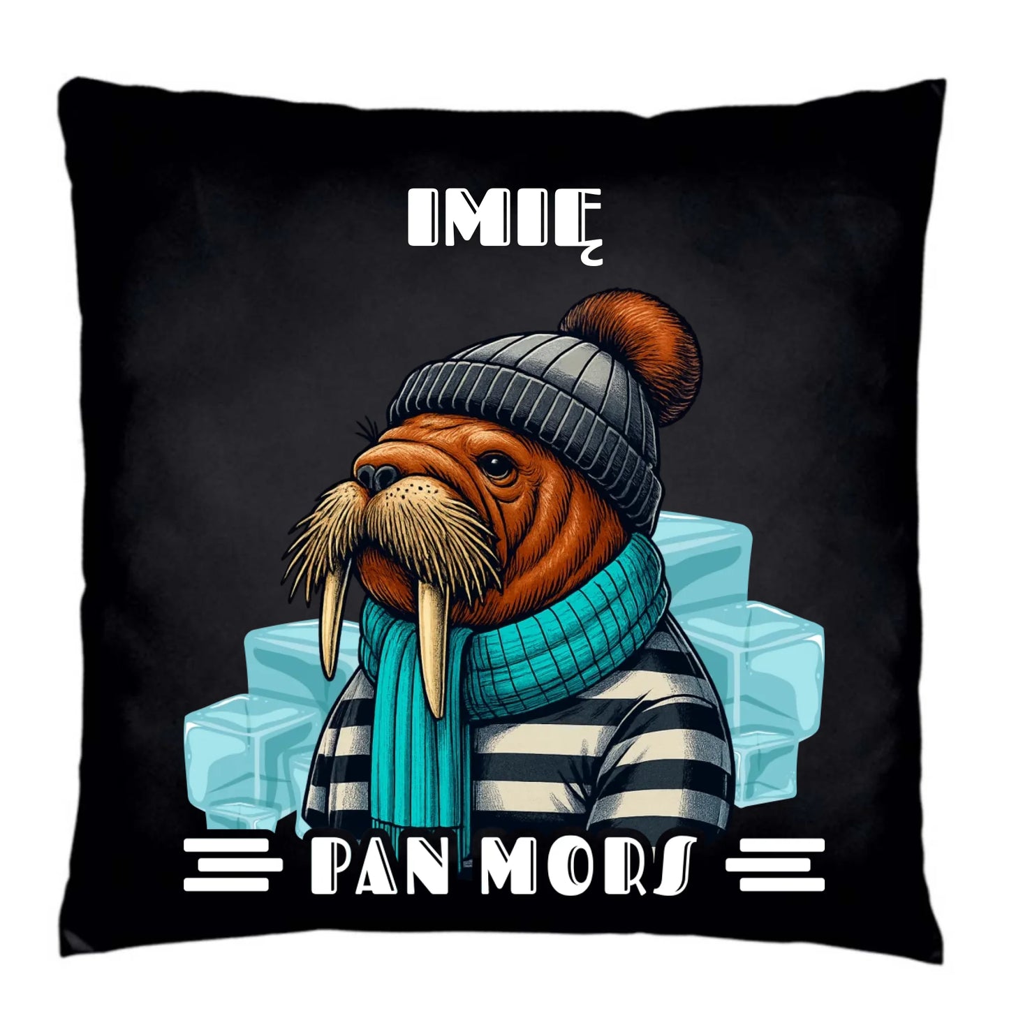 Poduszka dekoracyjna - prezent dla morsa - Pan Mors - personalizowana HM15 - StoryCups.pl