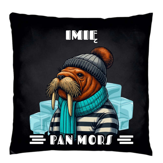 Poduszka dekoracyjna - prezent dla morsa - Pan Mors - personalizowana HM15 - StoryCups.pl