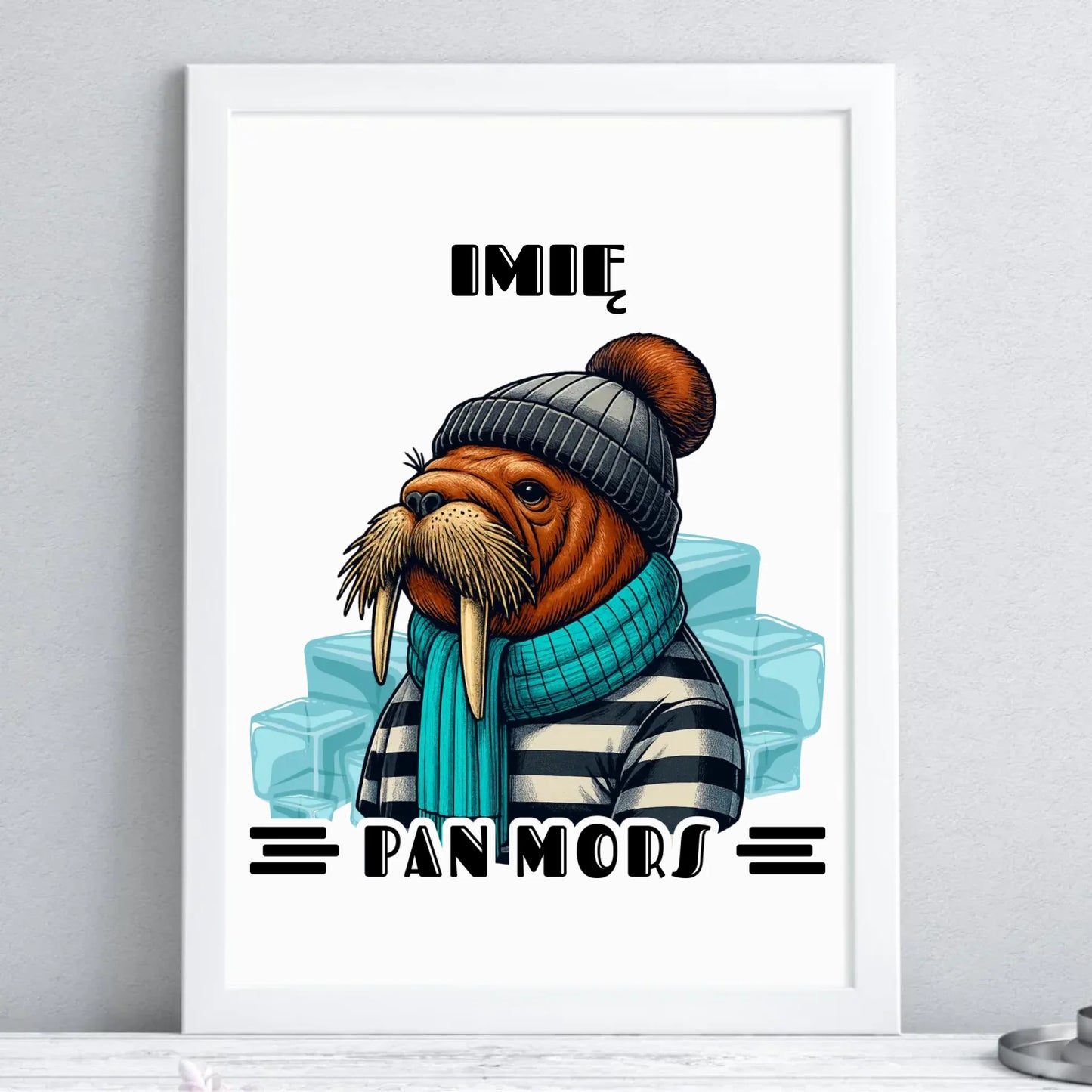 Plakat w ramie - prezent dla morsa - Pan Mors - personalizowany HM15 - StoryCups.pl