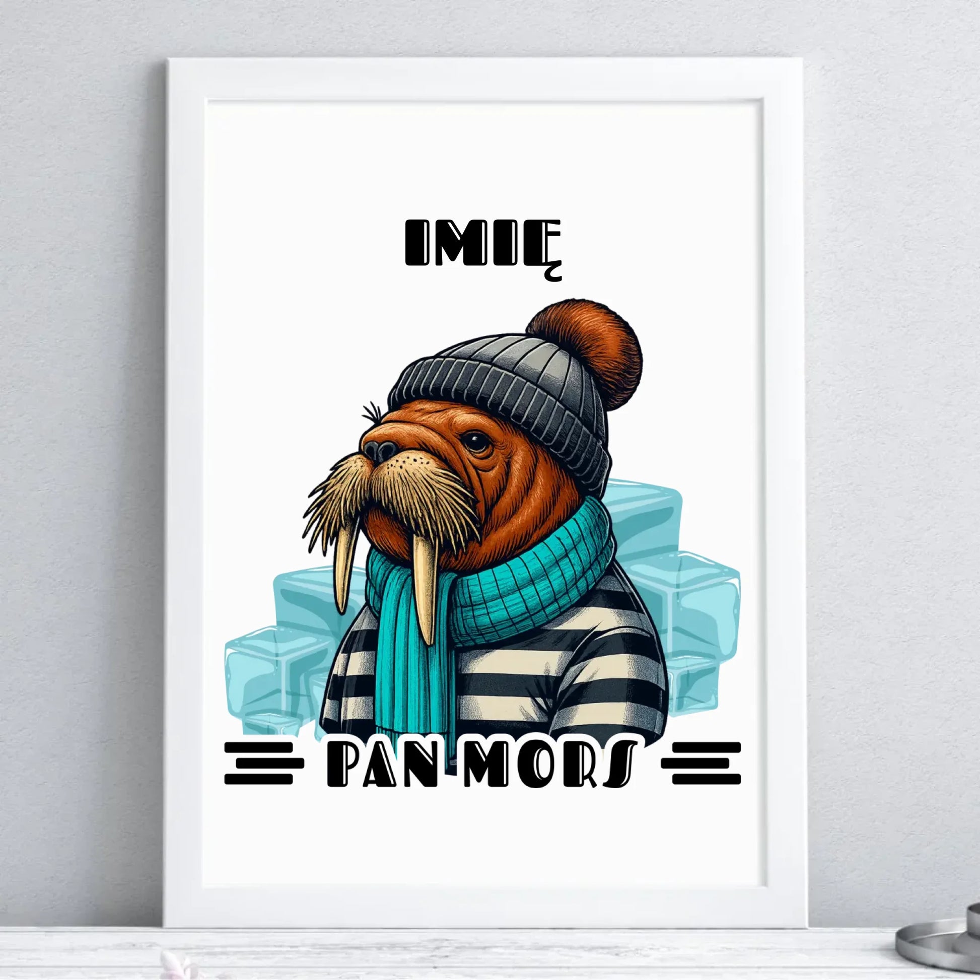 Plakat w ramie - prezent dla morsa - Pan Mors - personalizowany HM15 - StoryCups.pl