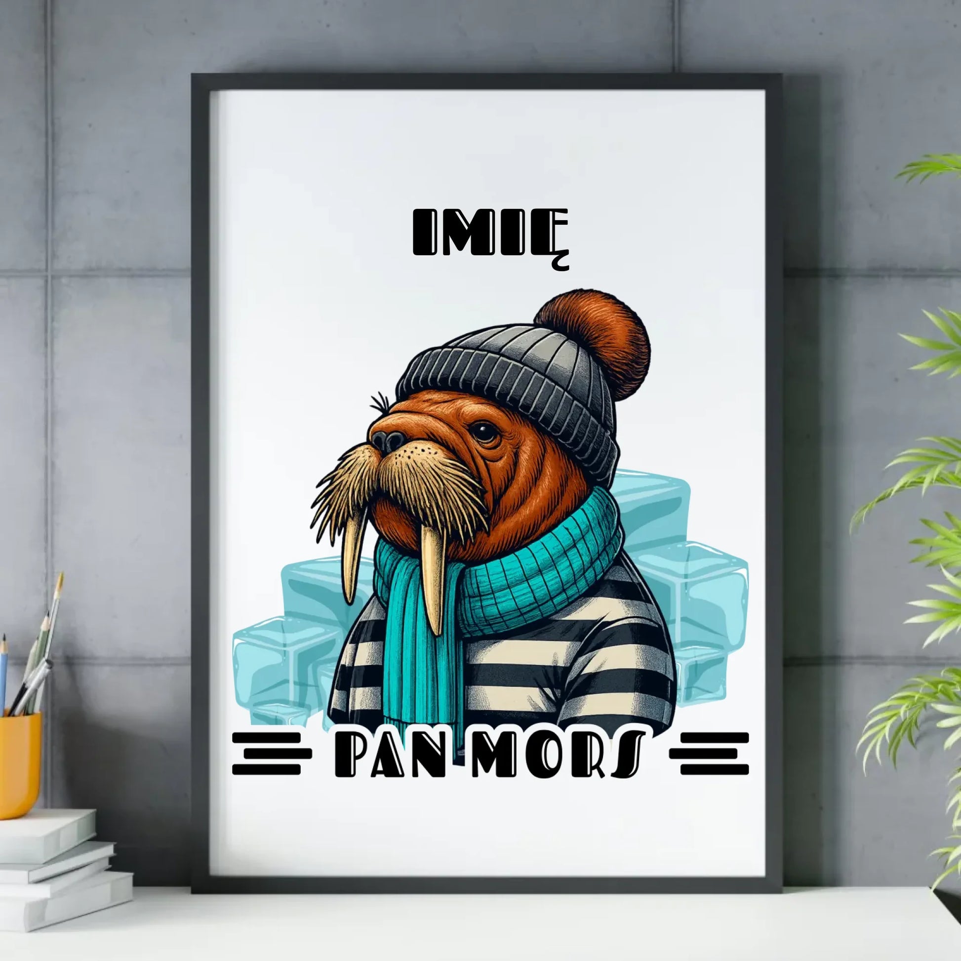 Plakat w ramie - prezent dla morsa - Pan Mors - personalizowany HM15 - StoryCups.pl