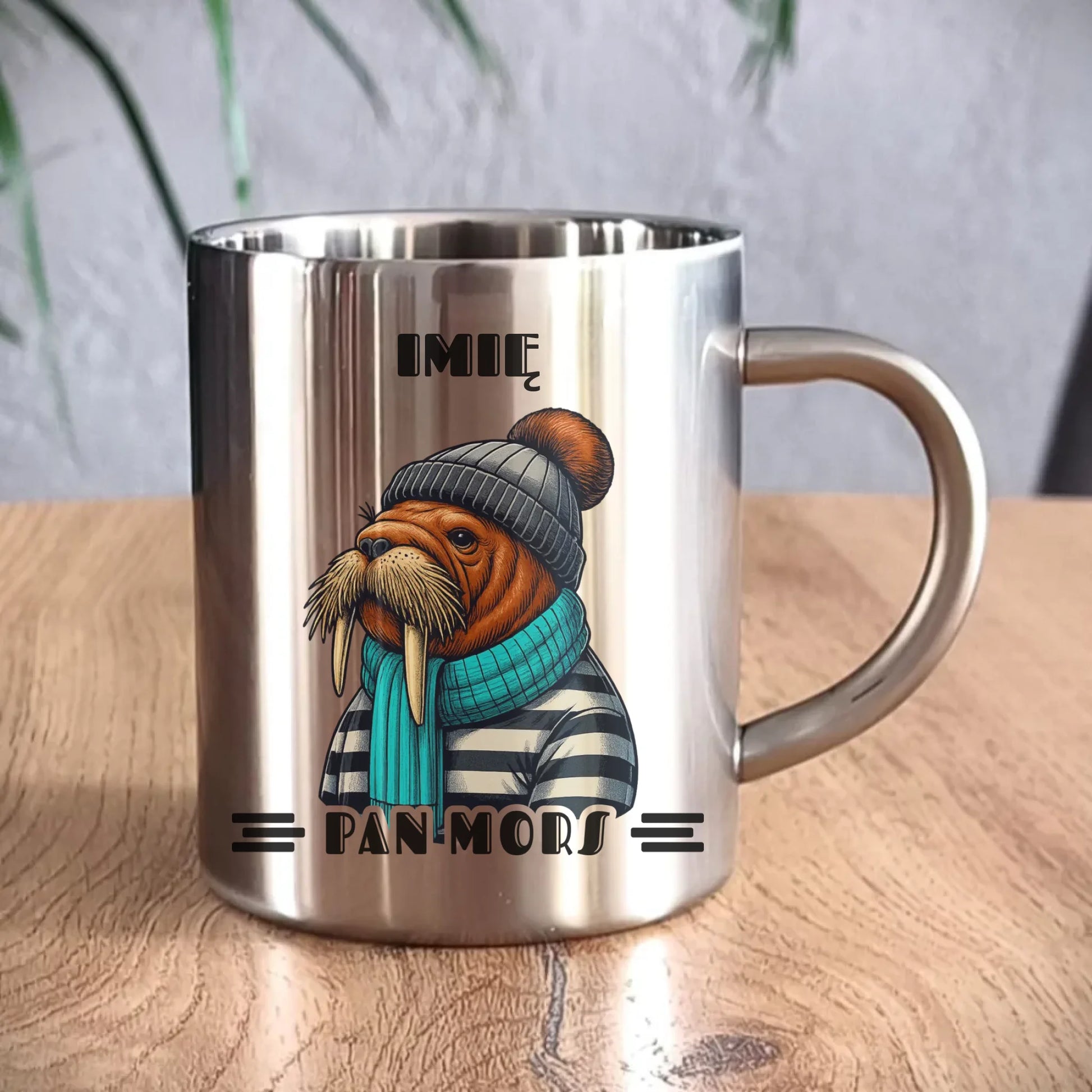 Kubek metalowy - prezent dla morsa - Pan Mors - personalizowany HM15 - StoryCups.pl