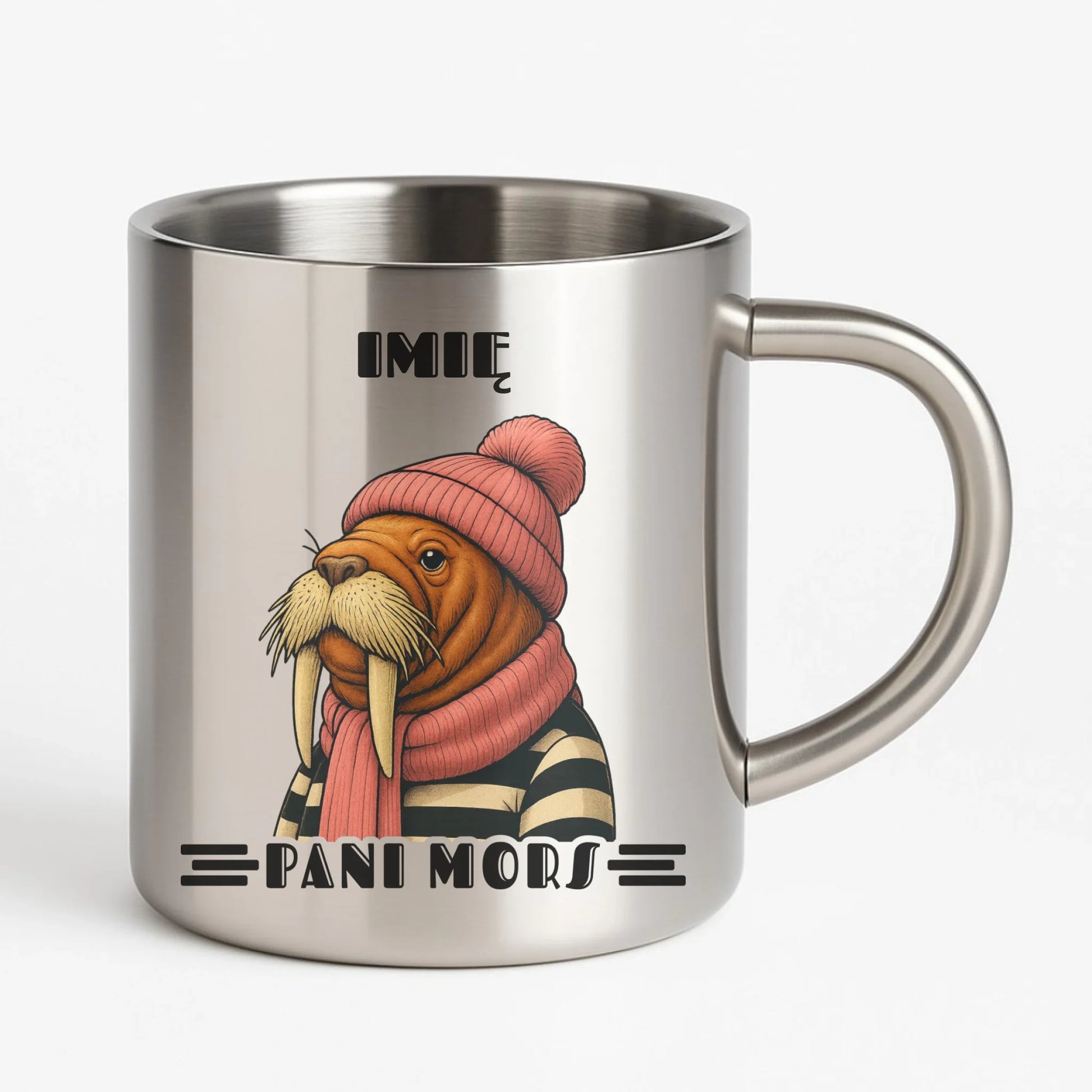 Kubek metalowy - prezent dla morsa - Pani Mors - personalizowany HM16 - StoryCups.pl