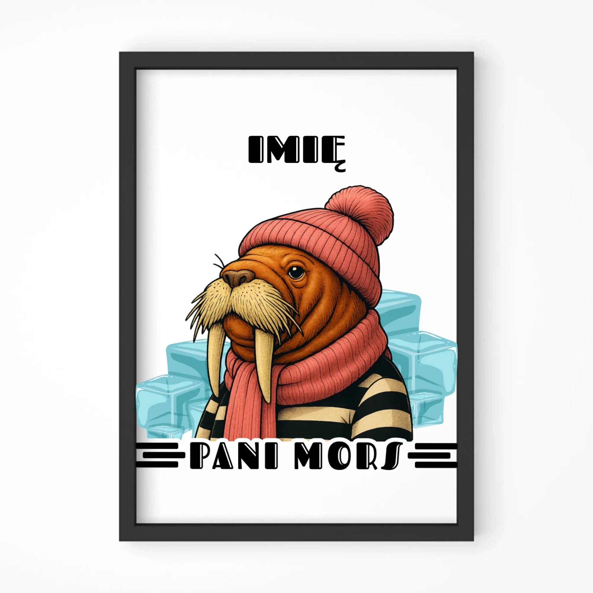 Plakat w ramie - prezent dla morsa - Pani Mors - personalizowany HM16 - StoryCups.pl