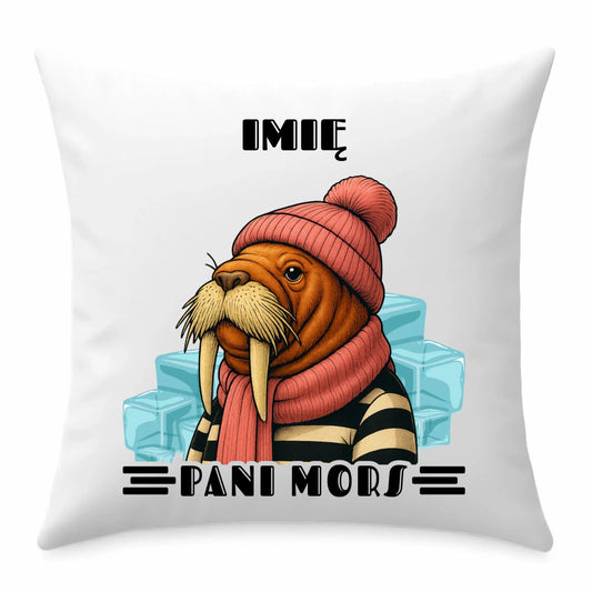 Poduszka - prezent dla morsa - Pani Mors - personalizowana HM16 - StoryCups.pl