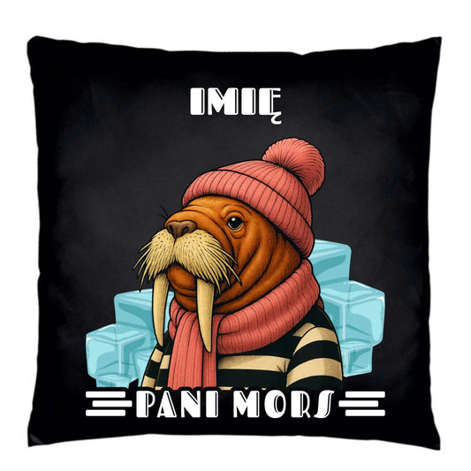 Poduszka dekoracyjna - prezent dla morsa - Pani Mors - personalizowana HM16 - StoryCups.pl