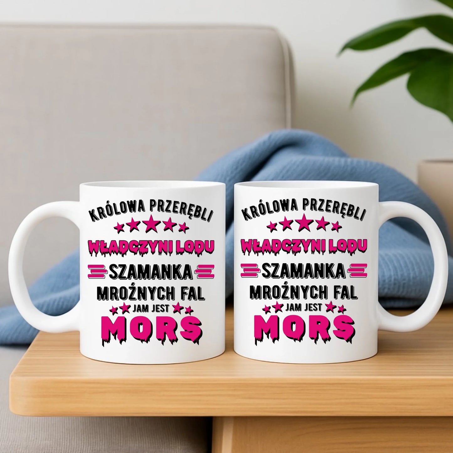 Zestaw poduszka i kubek - prezent dla morsa - Królowa przerębli Jam jest mors HM17 - StoryCups.pl