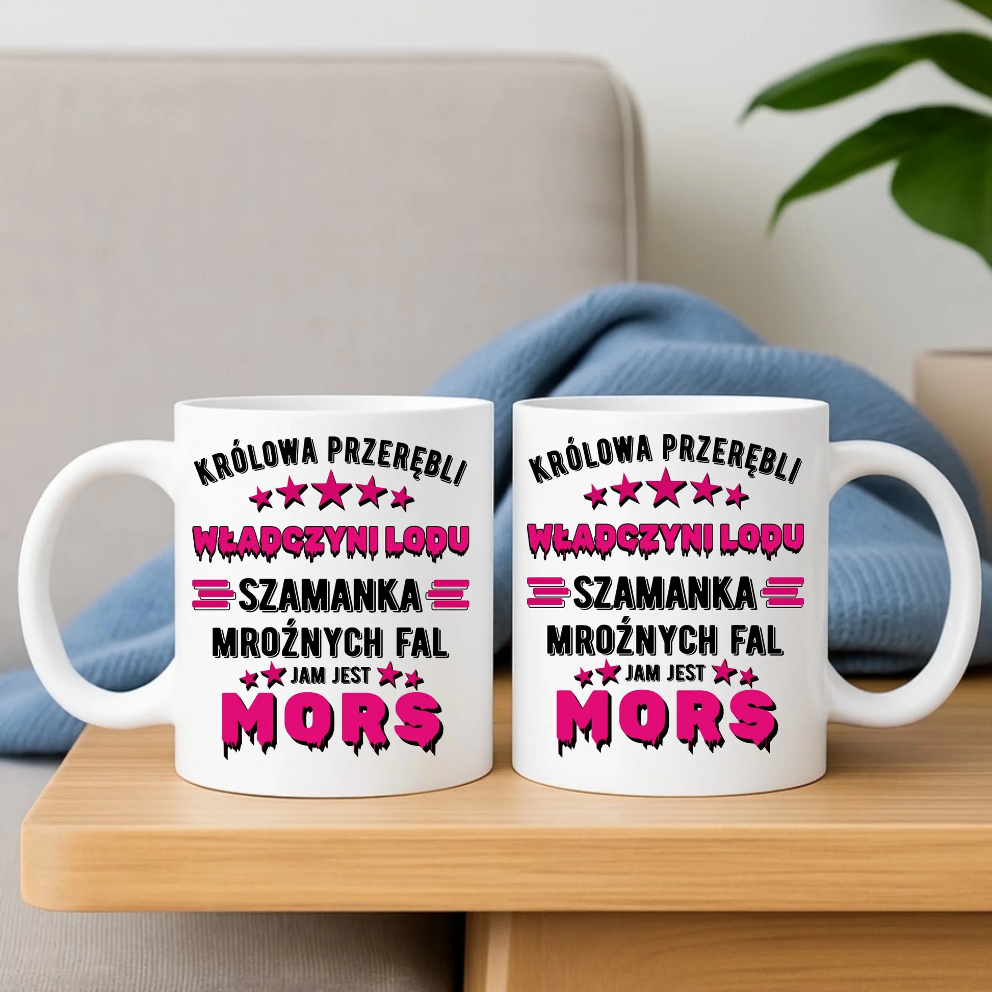 Zestaw poduszka i kubek - prezent dla morsa - Królowa przerębli Jam jest mors HM17 - StoryCups.pl