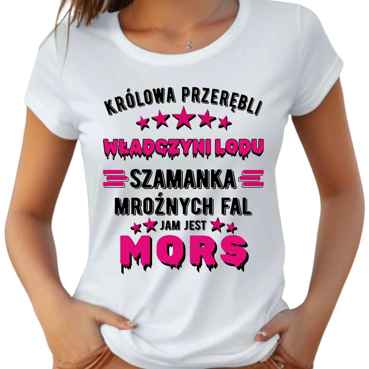 Koszulka damska - prezent dla morsa - Królowa przerębli Jam jest mors HM17 - StoryCups.pl