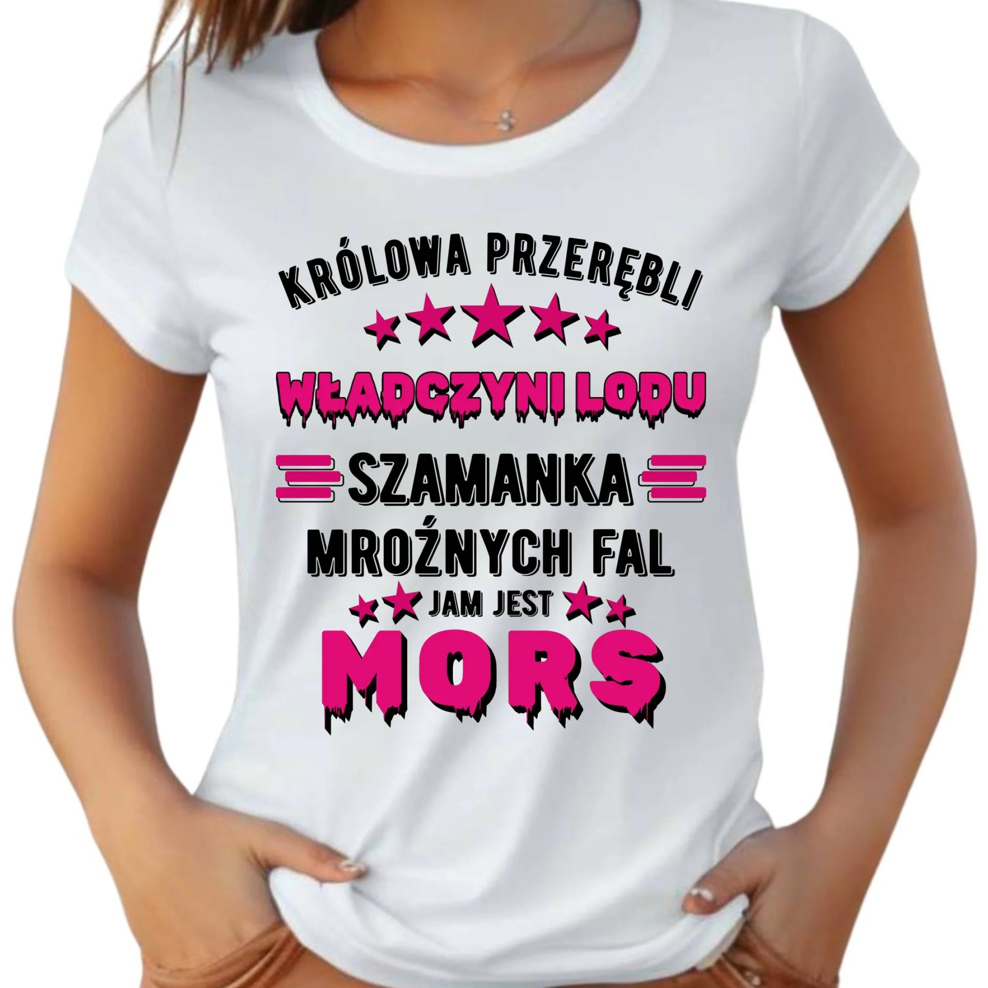 Koszulka damska - prezent dla morsa - Królowa przerębli Jam jest mors HM17 - StoryCups.pl