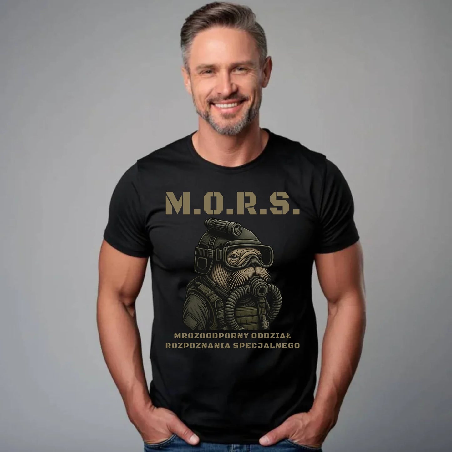 Koszulka męska - prezent dla morsa - M.O.R.S. Mrozoodporny Oddział Rozpoznania Specjalnego HM20 - StoryCups.pl