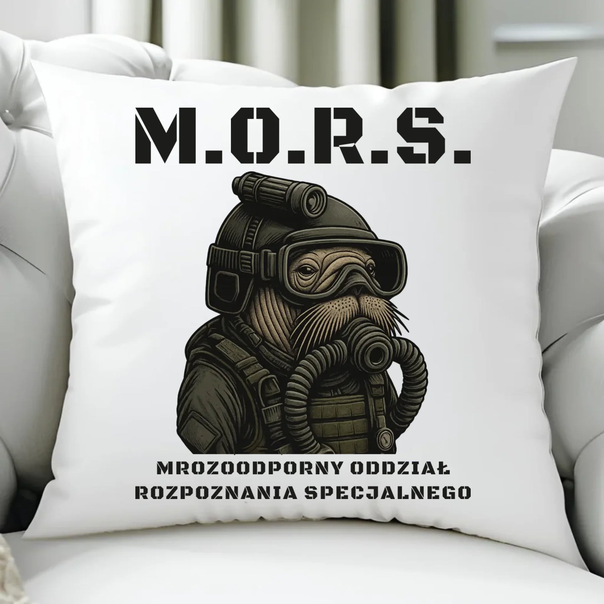Poduszka - prezent dla morsa - M.O.R.S. Mrozoodporny Oddział Rozpoznania Specjalnego HM20 - StoryCups.pl