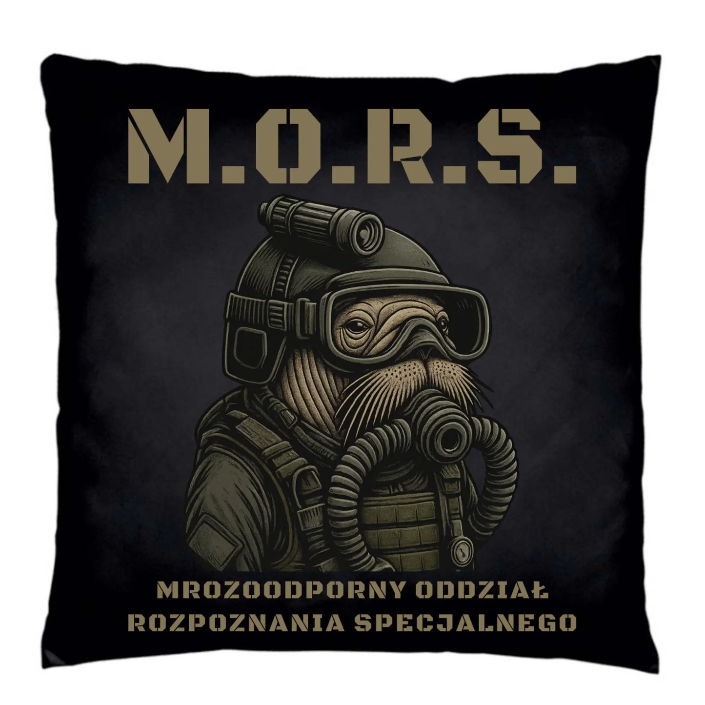 Poduszka dekoracyjna - prezent dla morsa - M.O.R.S. Mrozoodporny Oddział Rozpoznania Specjalnego HM20 - StoryCups.pl