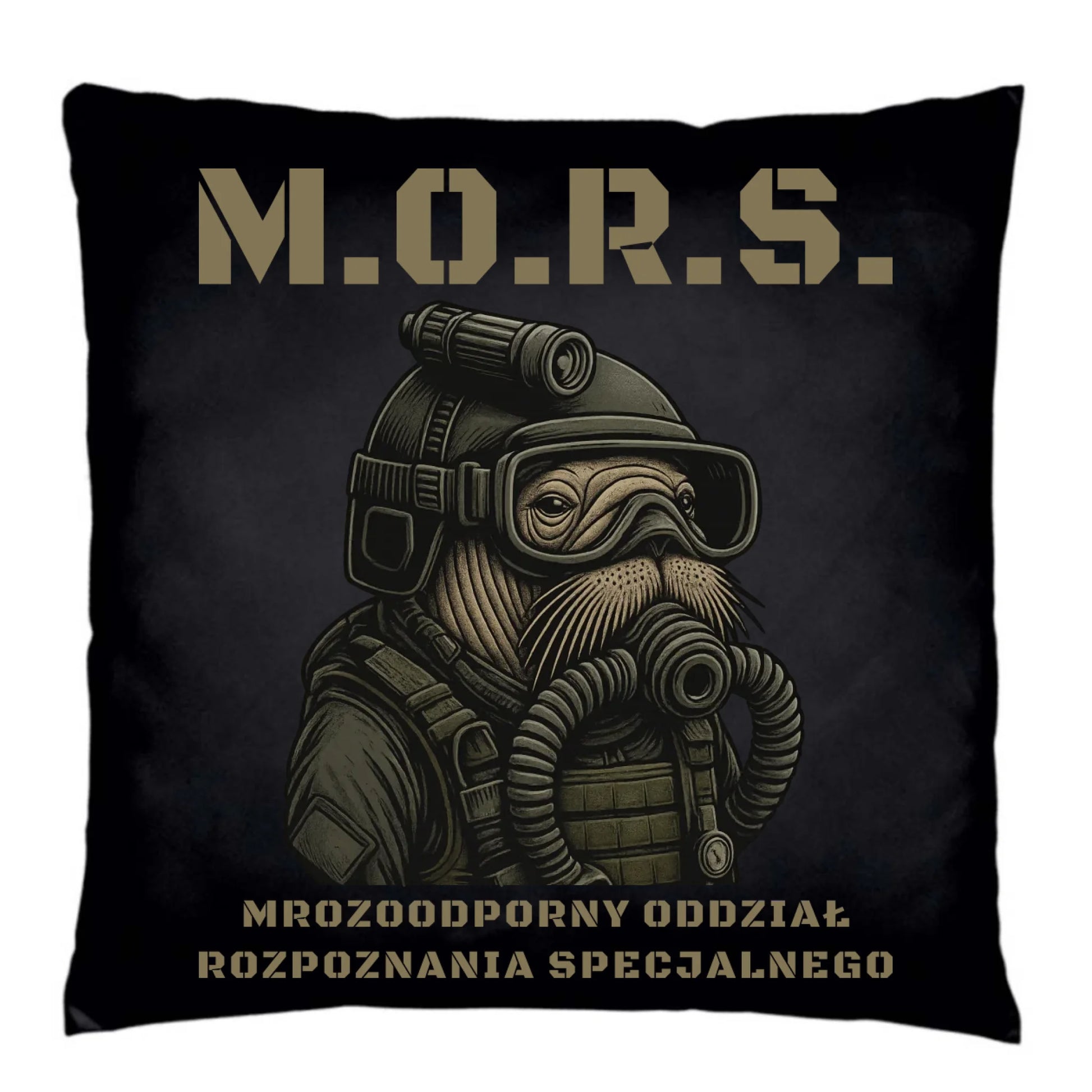 Poduszka dekoracyjna - prezent dla morsa - M.O.R.S. Mrozoodporny Oddział Rozpoznania Specjalnego HM20 - StoryCups.pl