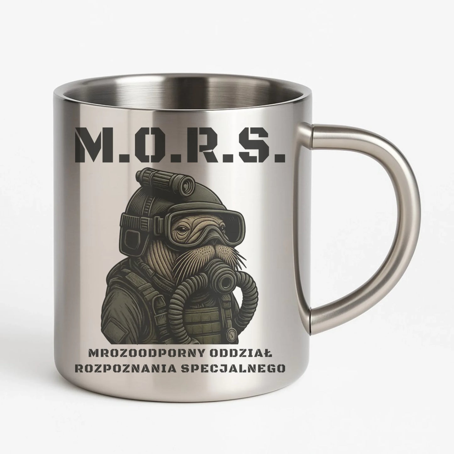 Kubek metalowy - prezent dla morsa - M.O.R.S. Mrozoodporny Oddział Rozpoznania Specjalnego HM20 - StoryCups.pl