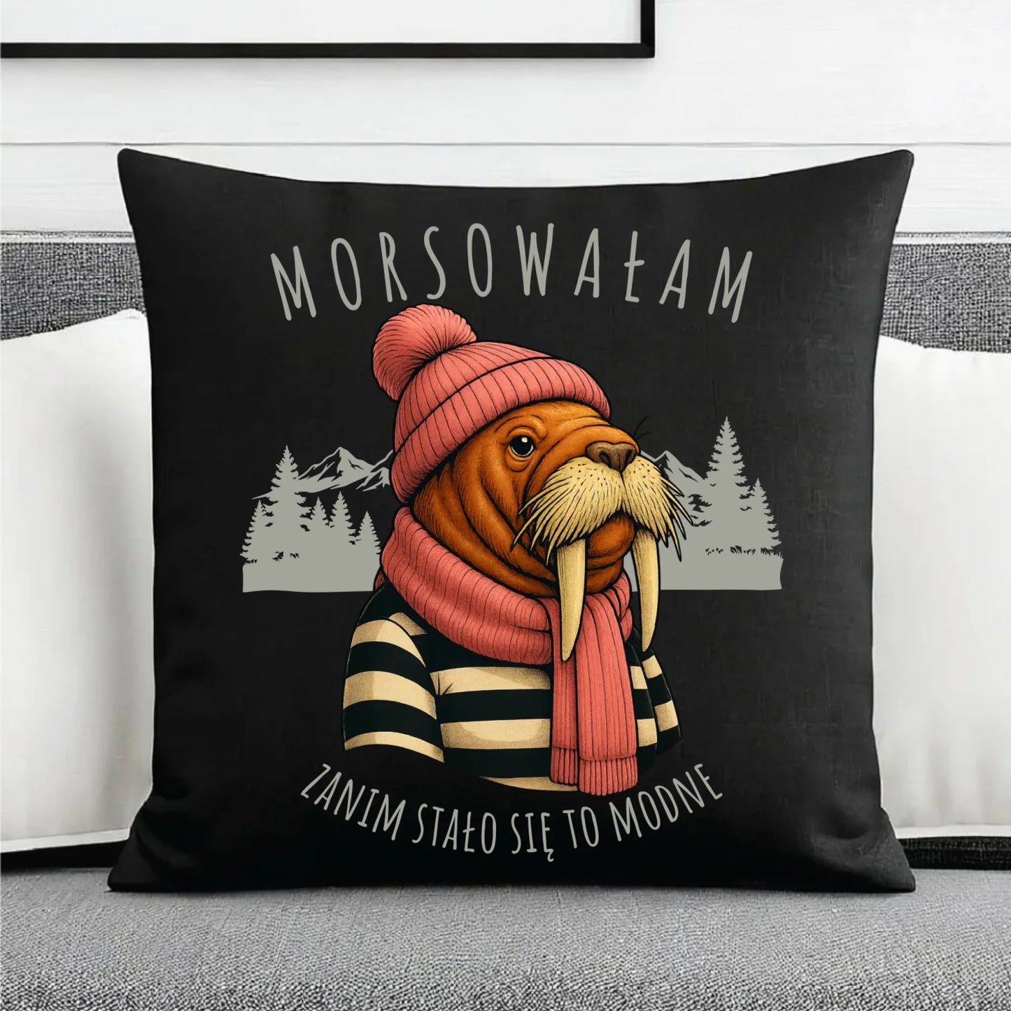 Poduszka dekoracyjna - prezent dla morsa - Morsowałam zanim stało się to modne - Mors HM21 - StoryCups.pl
