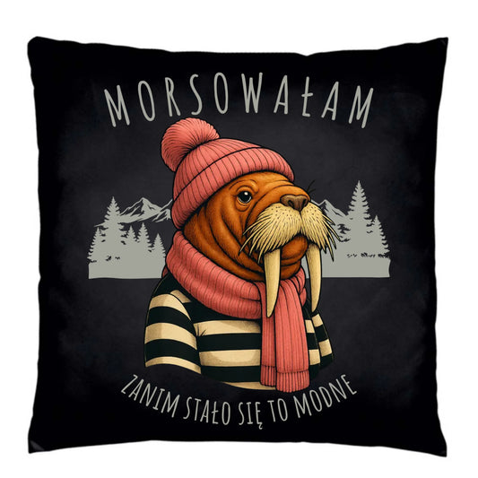 Poduszka dekoracyjna - prezent dla morsa - Morsowałam zanim stało się to modne - Mors HM21 - StoryCups.pl