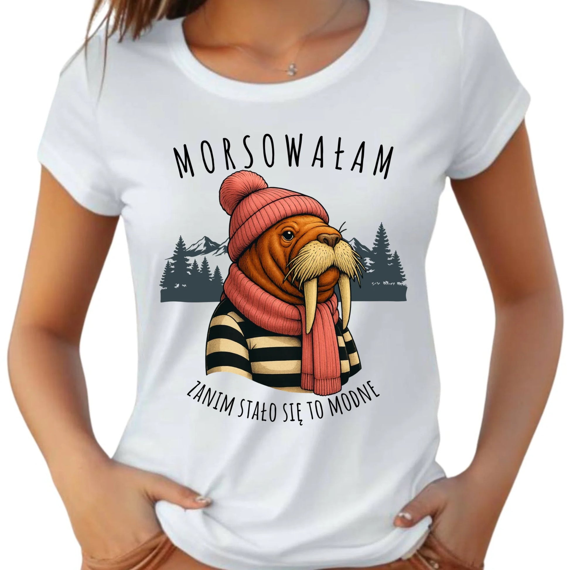 Koszulka damska - prezent dla morsa - Morsowałam zanim stało się to modne - Mors HM21 - StoryCups.pl