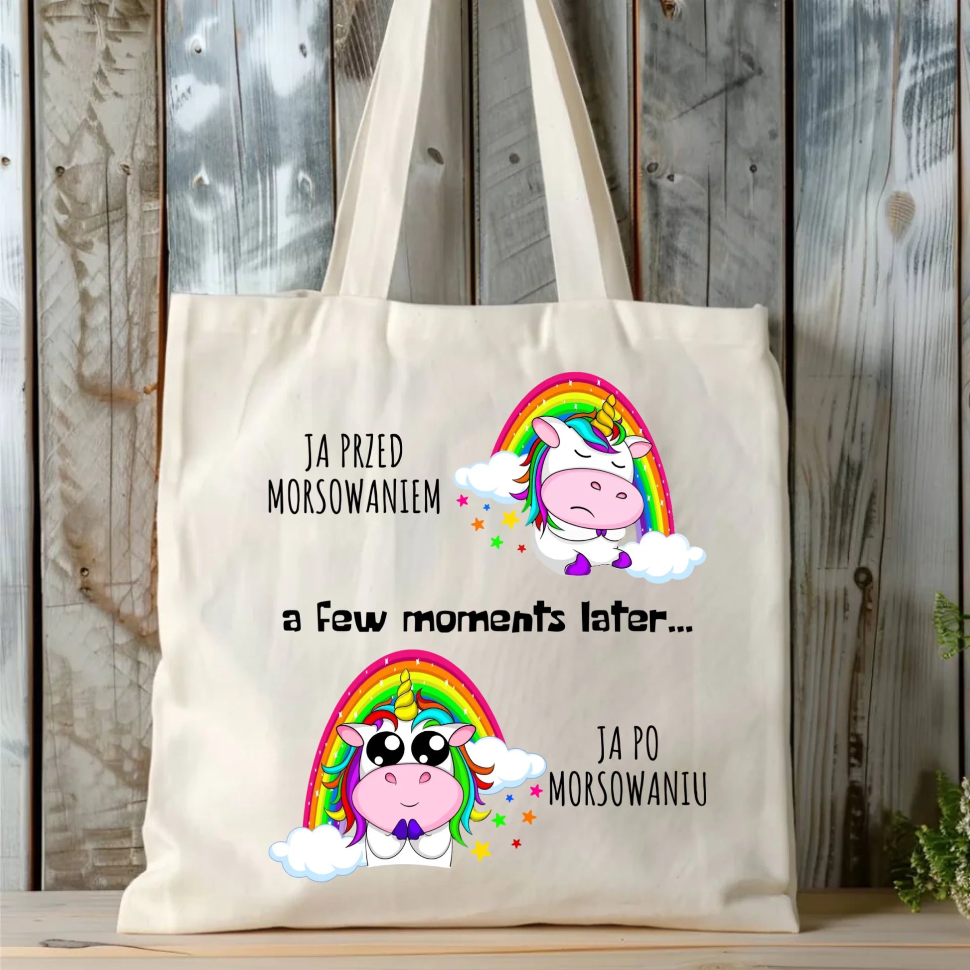Torba - prezent dla morsa - Jednorożec - Ja po morsowaniu HM11 - StoryCups.pl