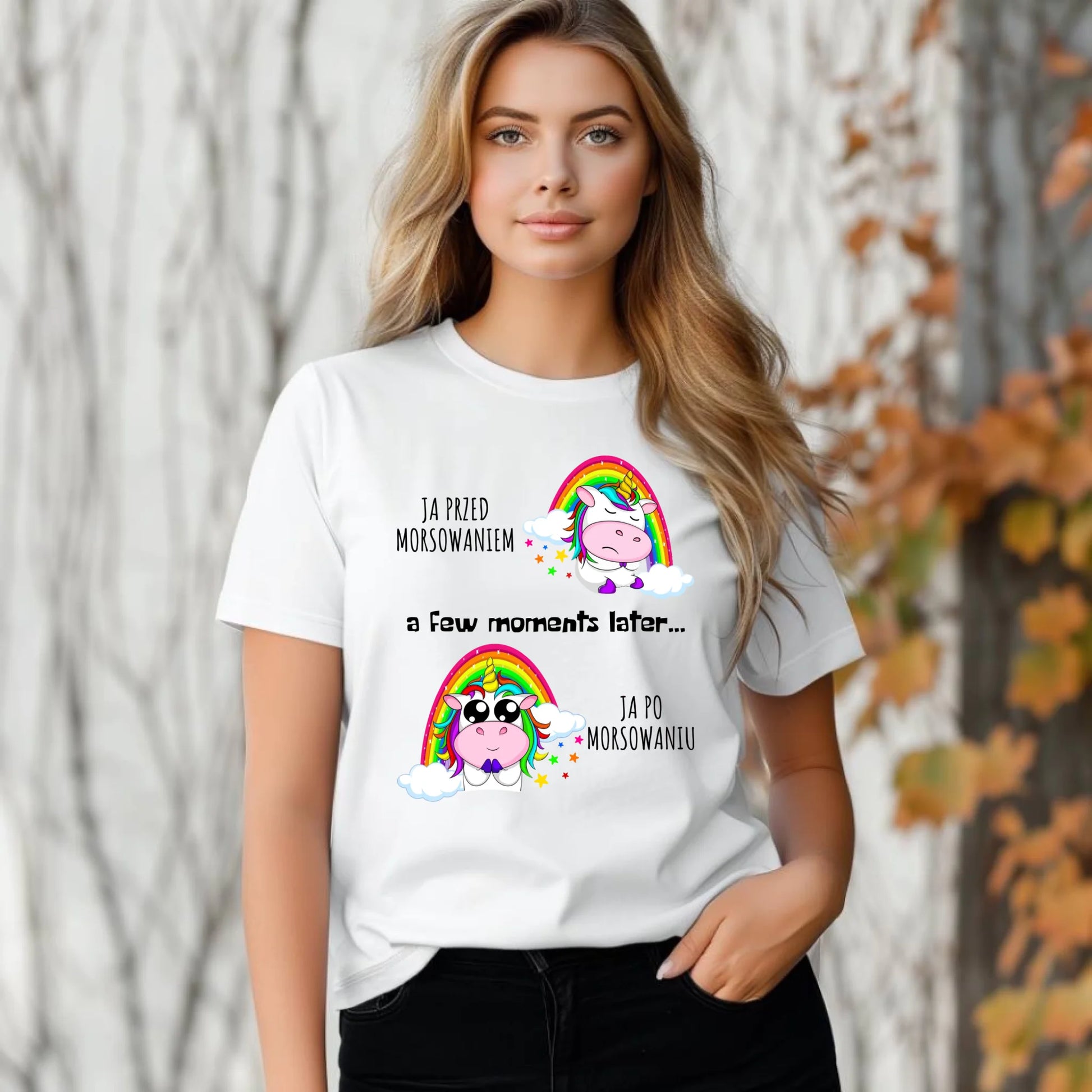 Koszulka damska - prezent dla morsa - Jednorożec - Ja po morsowaniu HM11 - StoryCups.pl